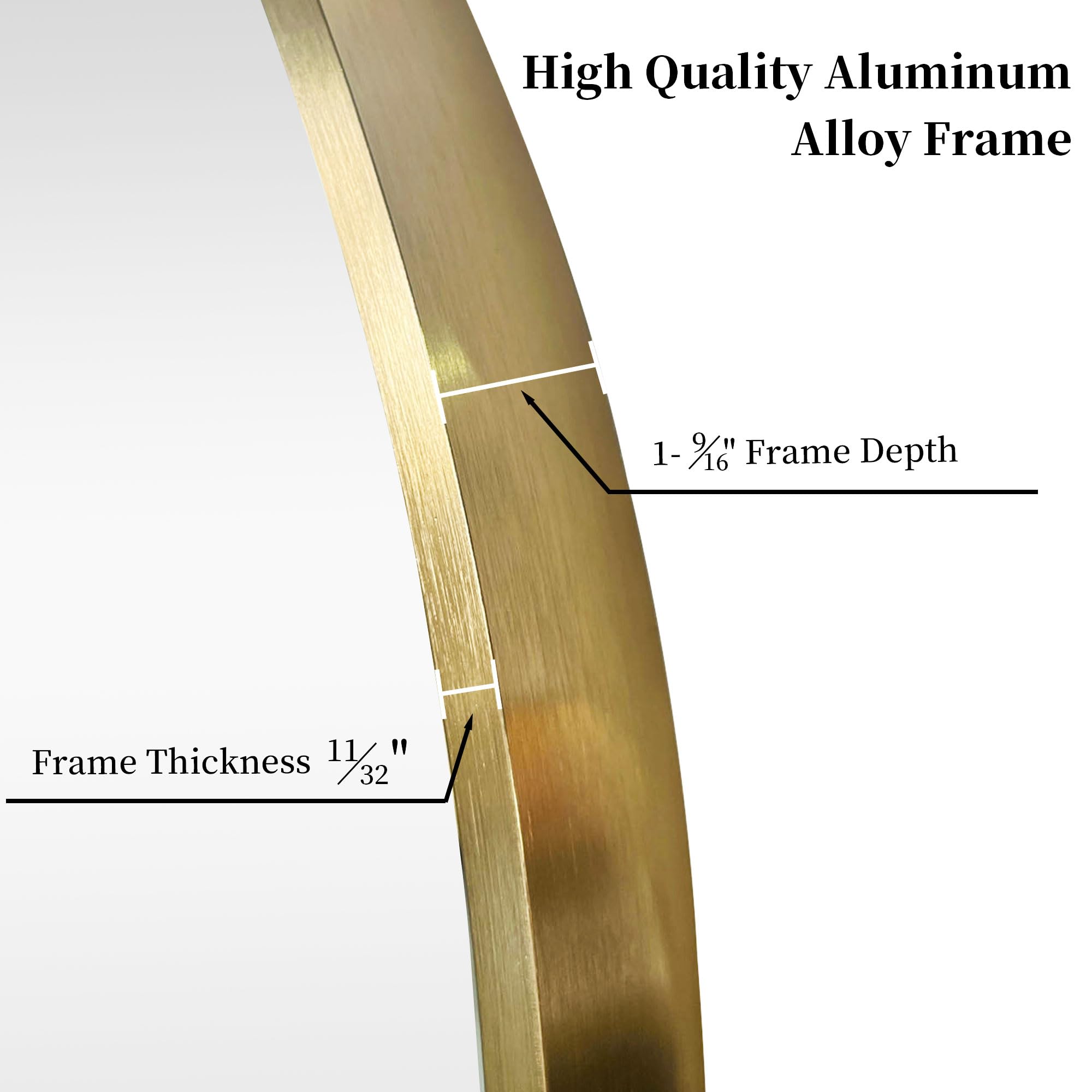 30 Inch Gold Circle Wall Mirror - Brushed Gold Metal Framed Round Mirror for Bathroom Vanity, Bedroom Decor, Living Room & Entryway - Perfect for Makeup, Full-Length View & Home Decoration