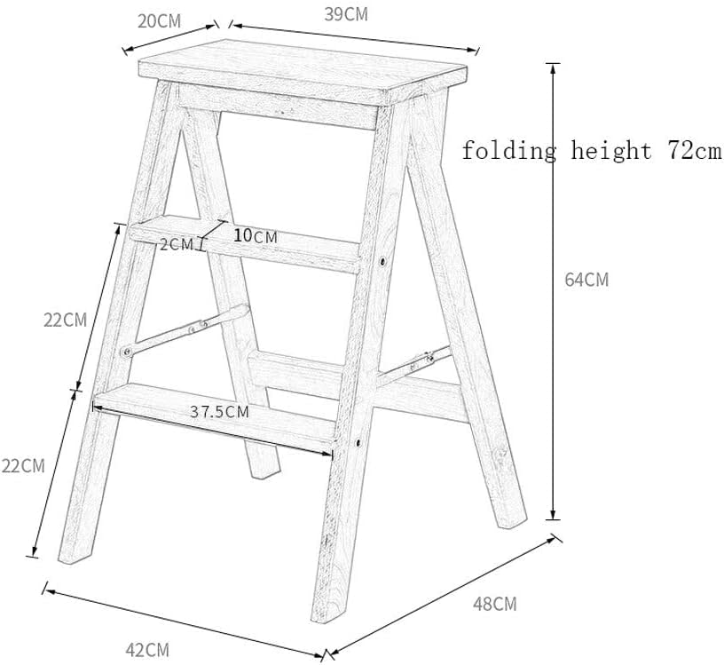 3-Tier Wooden Step Stool for Adults - Portable Shoe Bench, Flower Stand, Kitchen & Bathroom Step Ladder - White (Original Wood) - Perfect for Home, Office & Indoor Use
