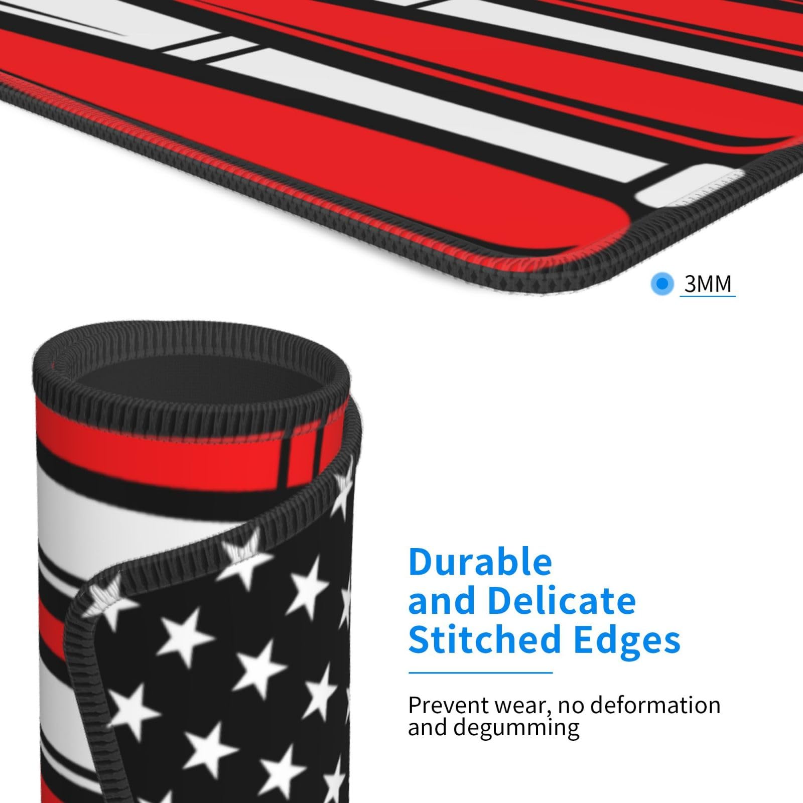 SIYTUAU USA Flag Baseball Design Mouse Pad - Waterproof, Non-Slip Rubber Gaming Mousepad (10x12 inch) for Office, Laptop & PC - Perfect for Gamers, Work & Home Use