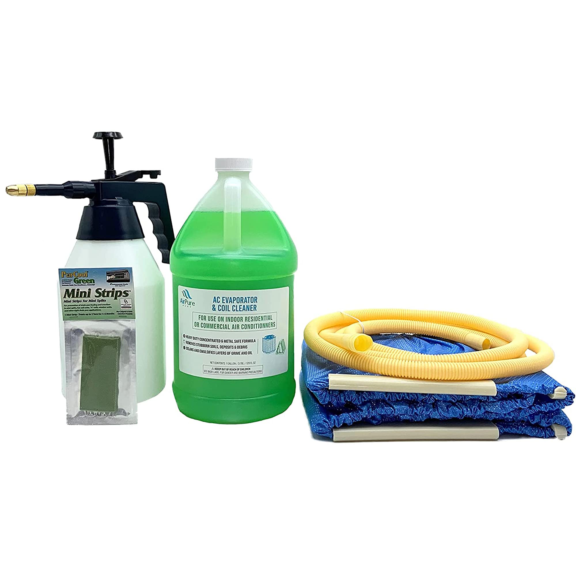 Complete Mini Split Cleaning Kit with Nu-Calgon Evap Pow'r C Coil Cleaner & CleanAir Odor Treatment Tab - For AC Units Up to 39 Inches Wide - Perfect for Home & Office Air Conditioner Maintenance