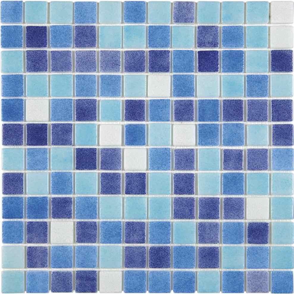 Recycled Glass Pool Tiles - Eco-Friendly Water Blend Mosaic for Swimming Pools & Backyard Landscaping