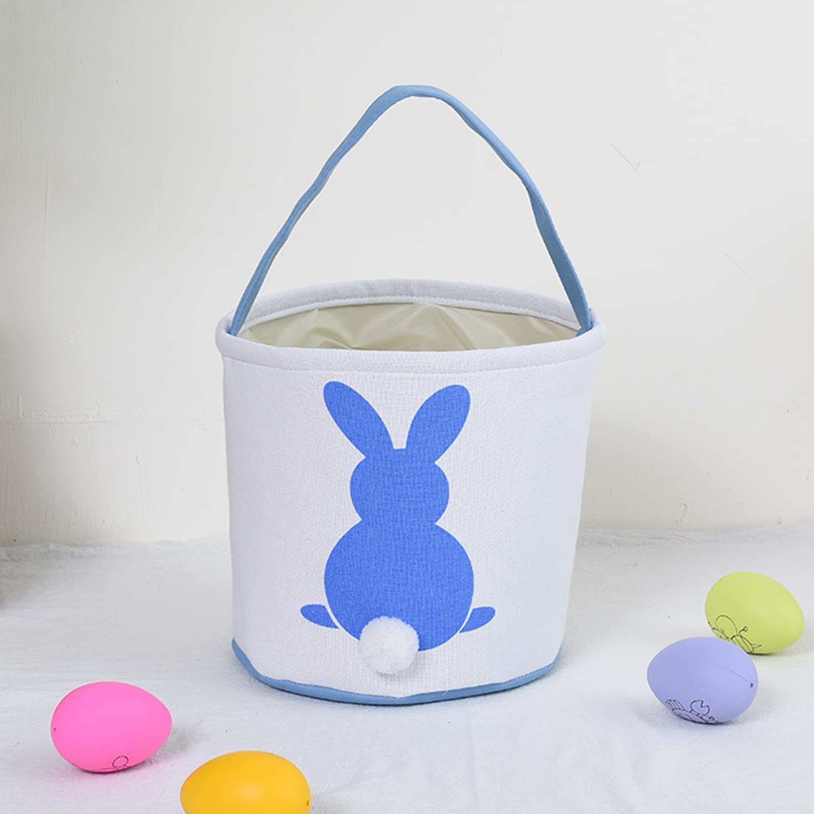 Easter Basket Bucket - Cute Bunny Easter Egg Hunt Bag with Handle for Candy & Gifts - Pastel Colored Easter Baskets for Kids, Teens & Toddlers - Perfect for Easter Egg Hunts, Party Favors & Spring Celebrations