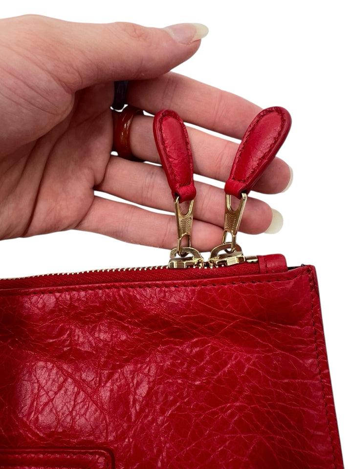 Balenciaga Motocross Red Women's Zip Pouch - Stylish & Compact Wallet for Everyday Use, Travel & Parties | Luxury Designer Clutch Bag for Women