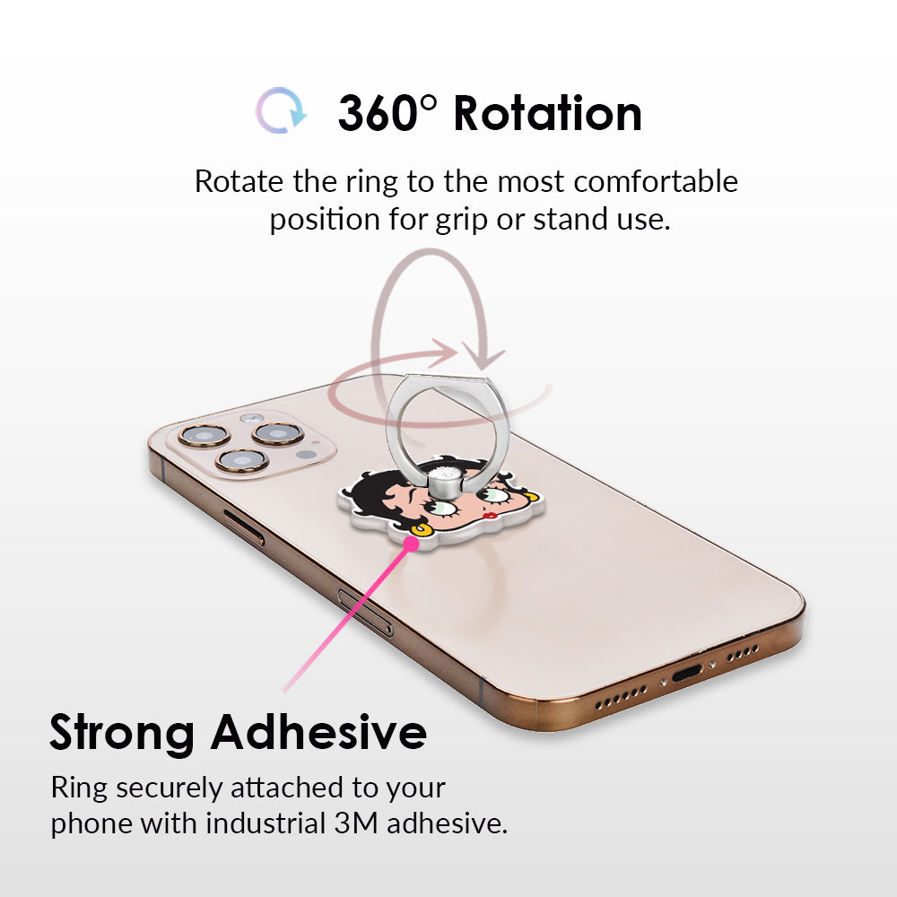 Betty Boop Icon Phone Ring Holder - Cute & Stylish Grip Stand for Smartphones - Perfect for Selfies, Videos, and Secure One-Handed Use