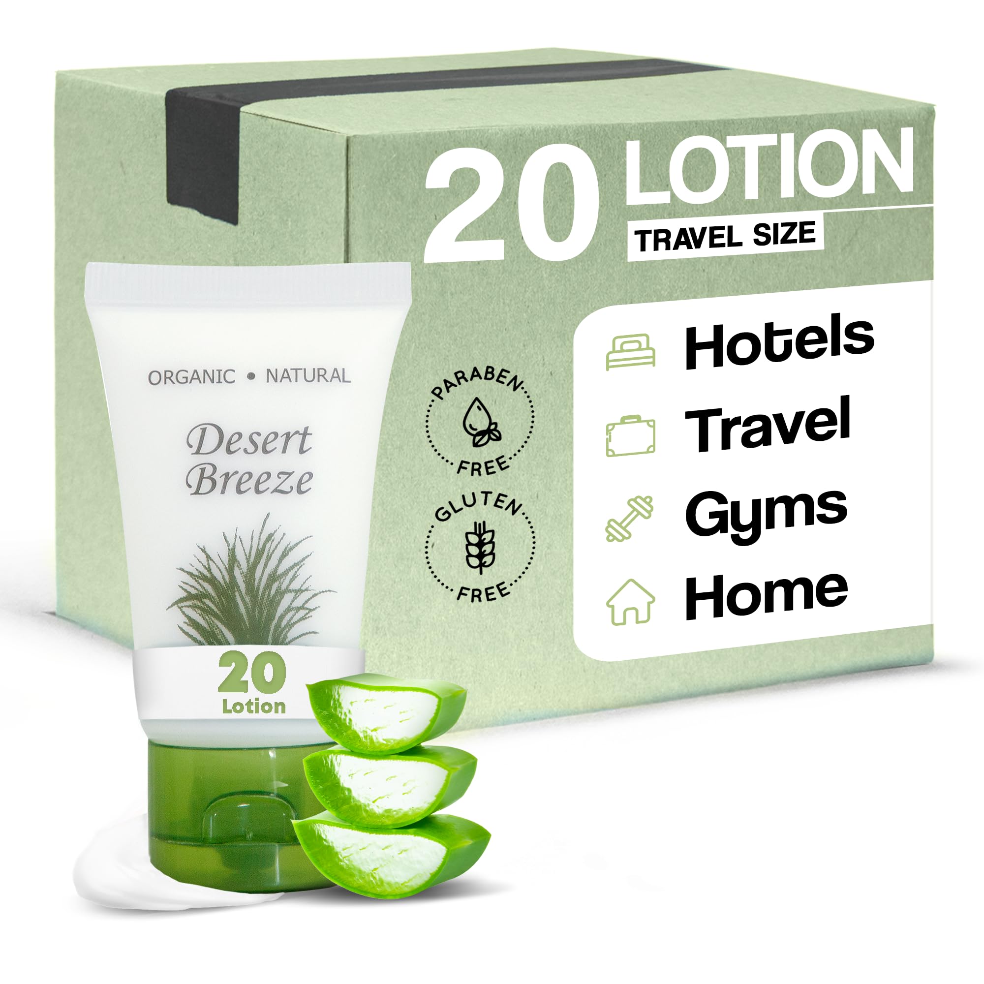 Travel Size Lotion 1 oz with Flip Top Cap - Bulk Pack of 20 Mini Moisturizers for Hotels, Airplanes & On-the-Go Hydration