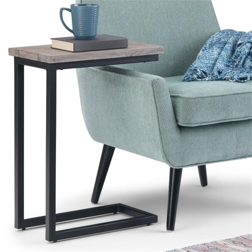 Modern Birch and Black End Table by Trent Home - Stylish Nightstand for Living Room, Bedroom, or Office