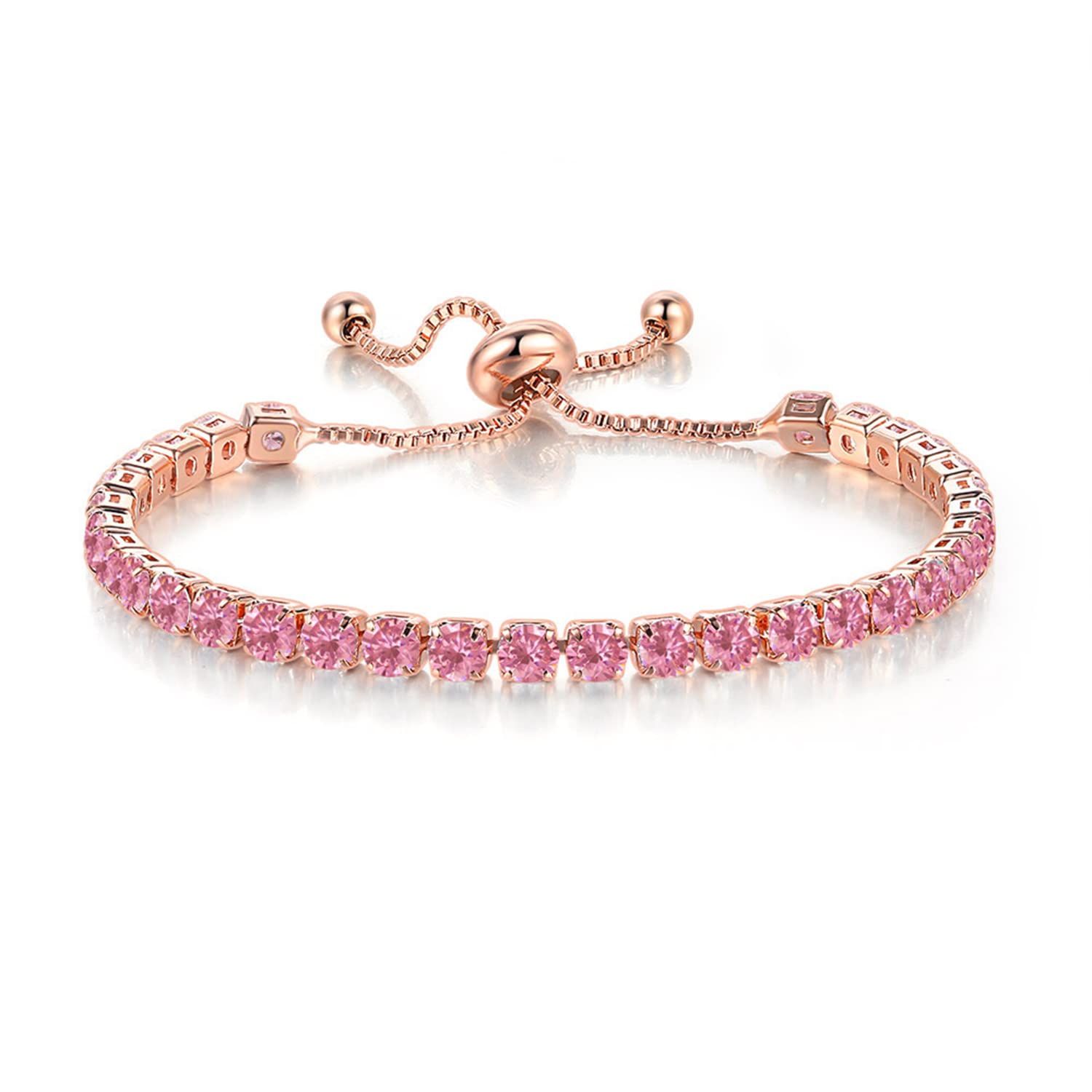 Baoqin Cubic Zirconia Bracelets for Women - Adjustable Bolo Bracelet for Engagement, Wedding & Gifts | Elegant Jewelry for Date Night, Anniversary & Special Occasions