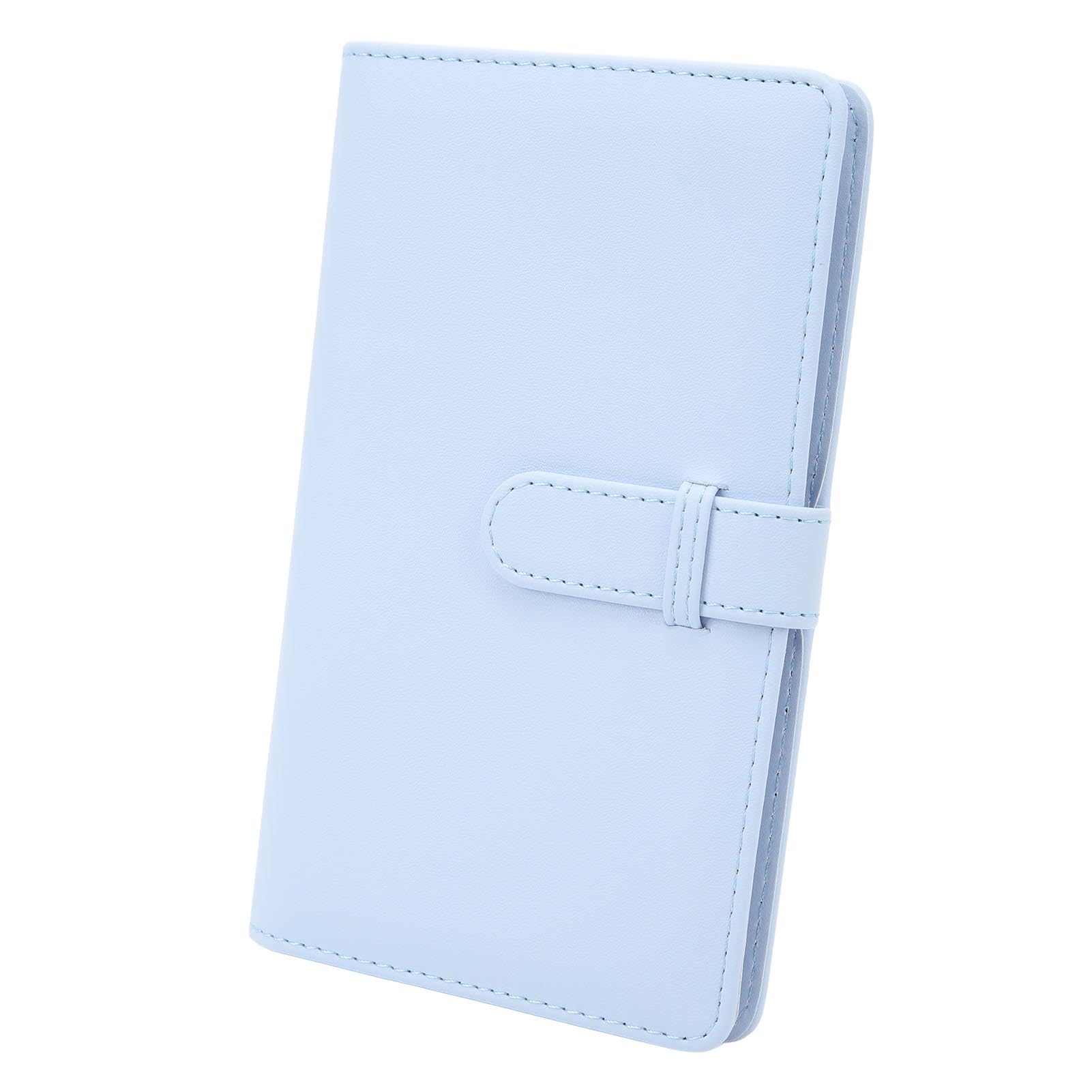 108-Pocket Mini Photo Album - 3 Inch PU Leather Business Card Holder, Fashionable & Durable for Collecting Photos, Cards, Tickets (Blue) - Perfect for Travel, Office & Gift Giving
