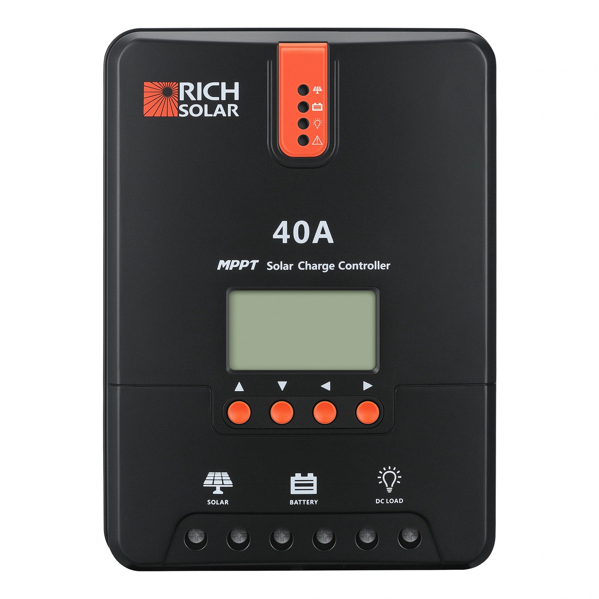 Rich Solar 40 Amp MPPT Solar Charge Controller for RV, Boat, Off-Grid System - High Efficiency Solar Panel Regulator with LCD Display