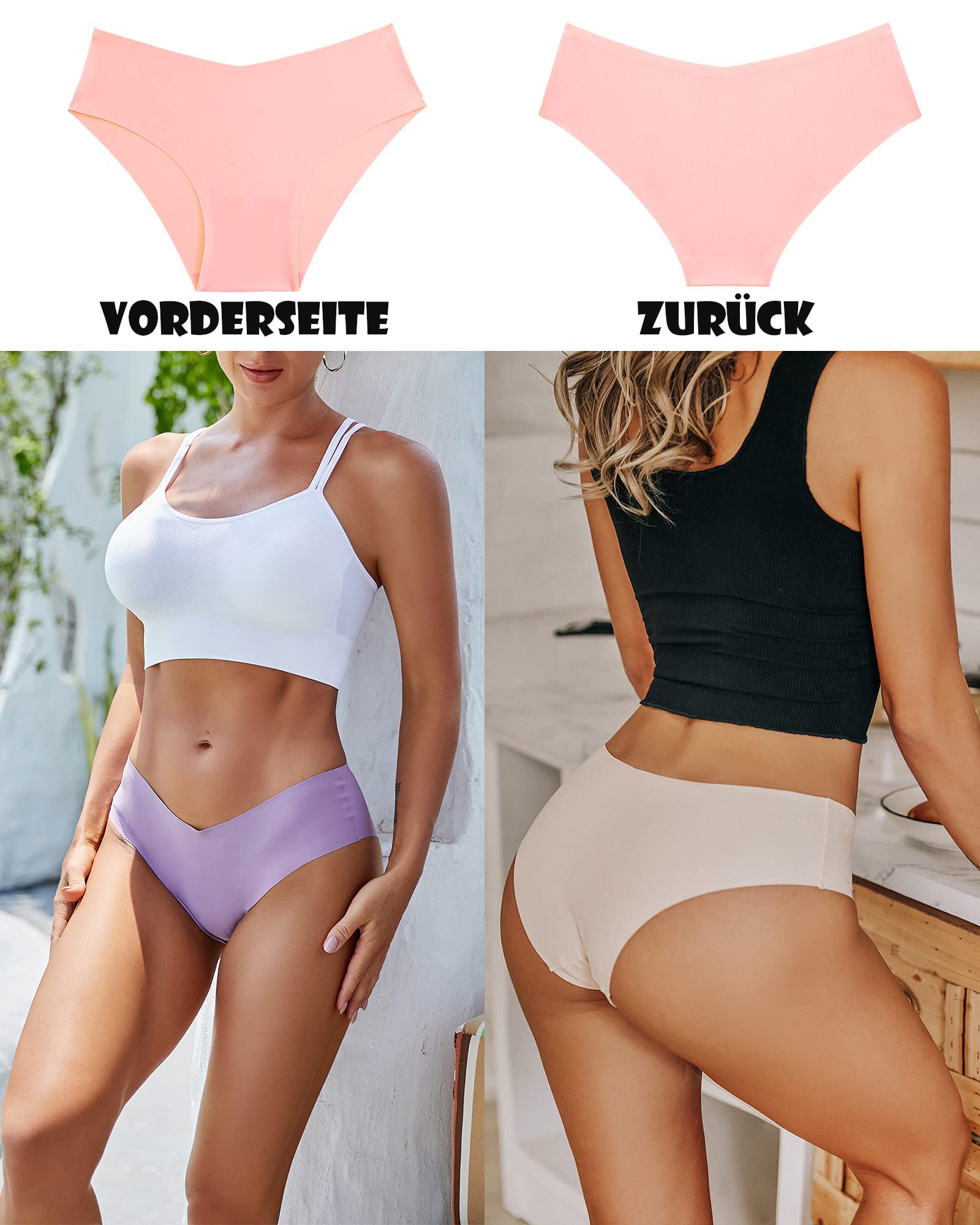FINETOO 9-Pack Women's Seamless Underwear - Soft Stretch No Show Panties, Invisible Hipster & Cheeky Briefs (XS-L) for Everyday Comfort, Workout & Travel