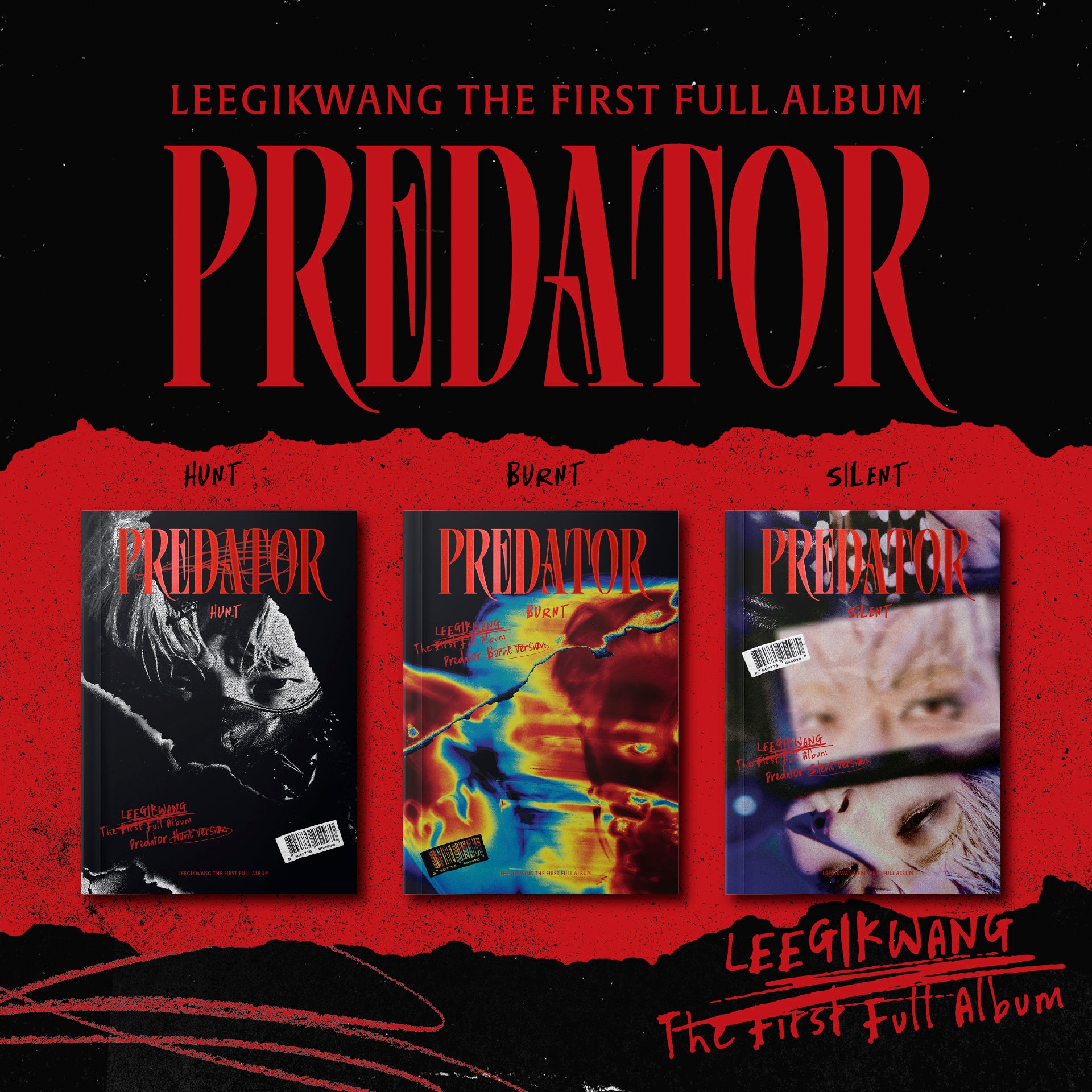 LEE GIKWANG 1ST ALBUM 'PREDATOR' - K-Pop Solo Debut Album - Perfect for K-Pop Fans & Music Collectors - Great for Gifting & Personal Enjoyment