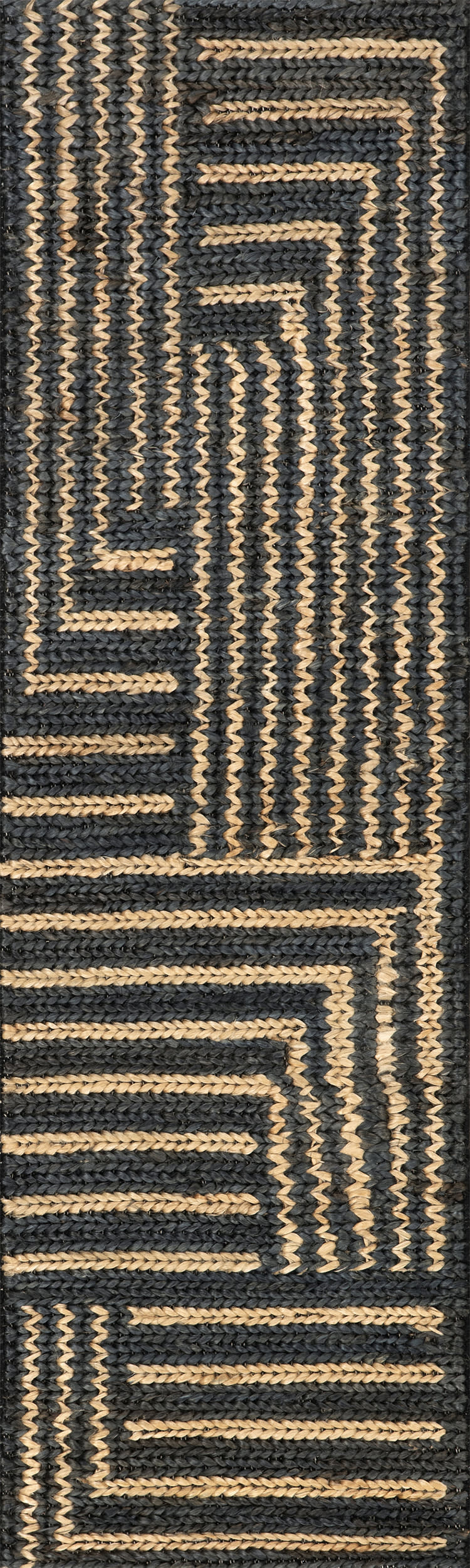 Handwoven Jute Rug - Natural Eco-Friendly Floor Mat for Living Room, Bedroom & Home Decor | Black