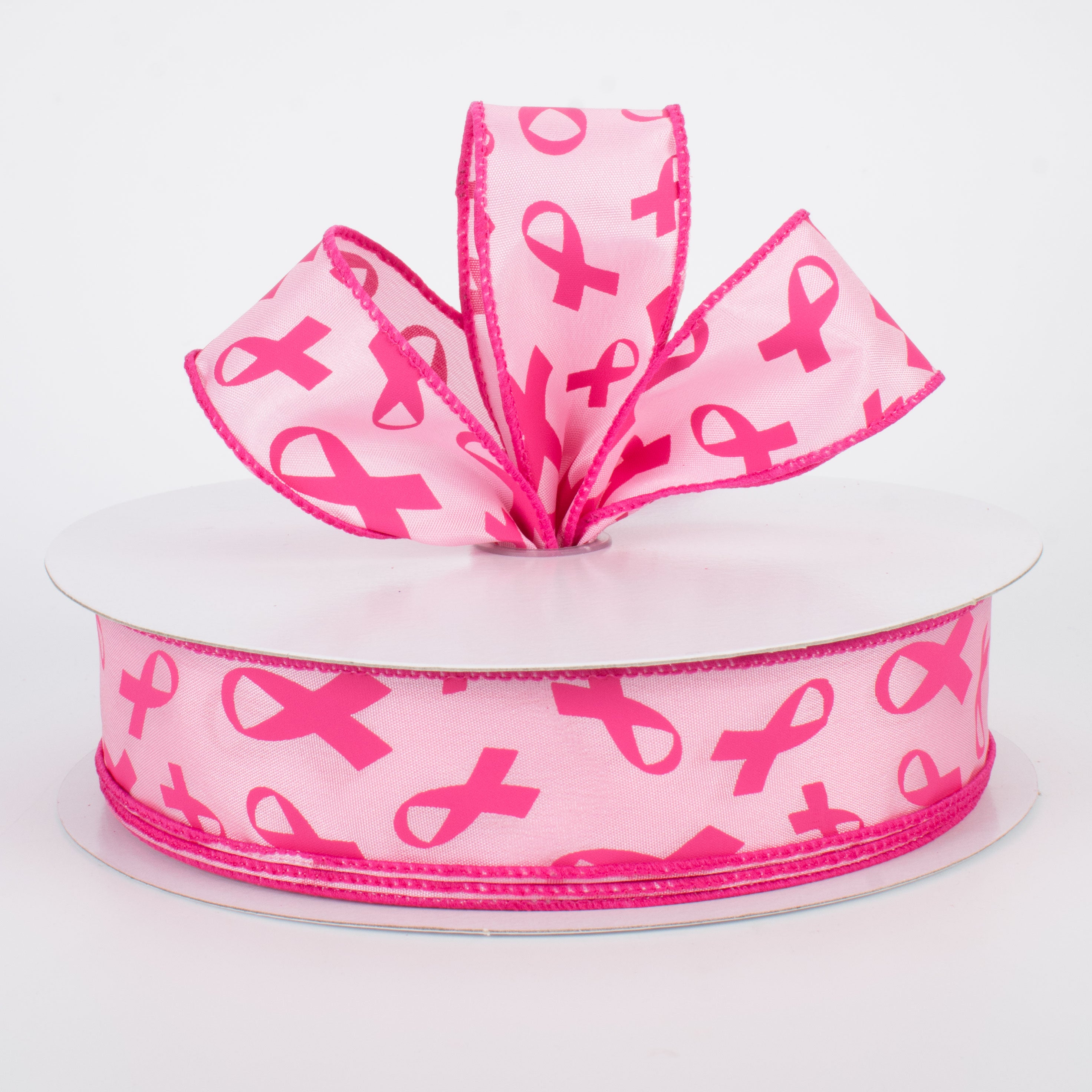 1.5 Inch Pink Support Ribbon on Satin Ribbon - 50 Yards Bulk Roll for Cancer Awareness, Fundraisers & Events (Breast Cancer, Survivor, Hope)