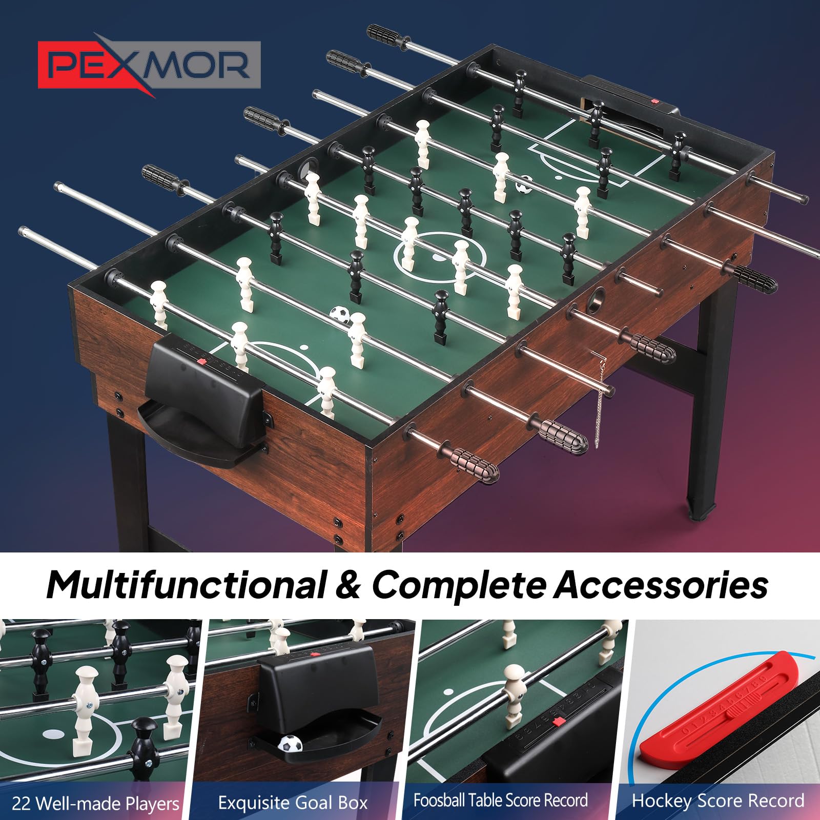 PEXMOR 10-in-1 Multi Game Table for Adults - 48