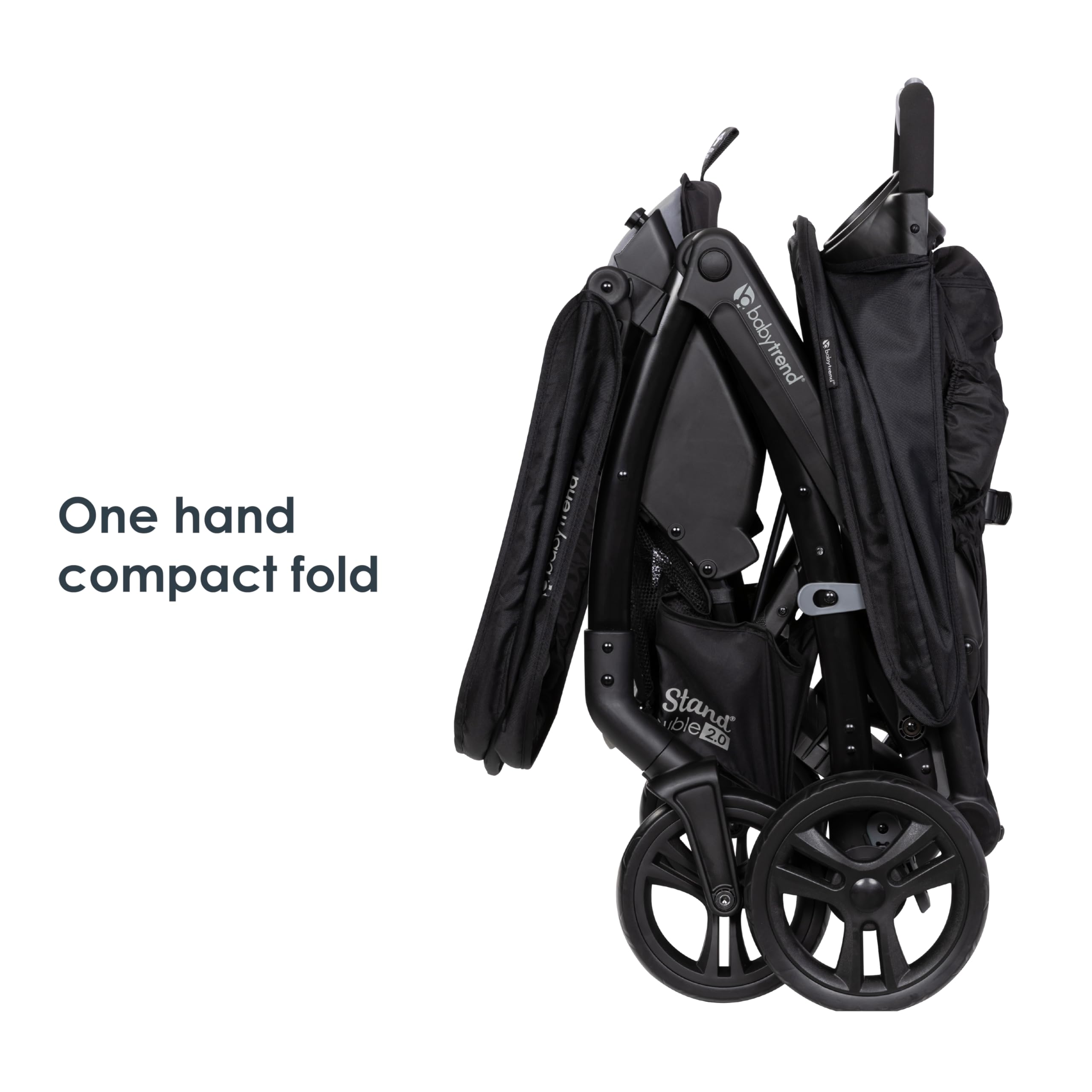 Baby Trend Sit N' Stand Double 2.0 Stroller - Lightweight Convertible Stroller for 2 Kids, Adjustable Canopy & Cup Holders, Dash Black - Perfect for Shopping, Travel & Family Outings