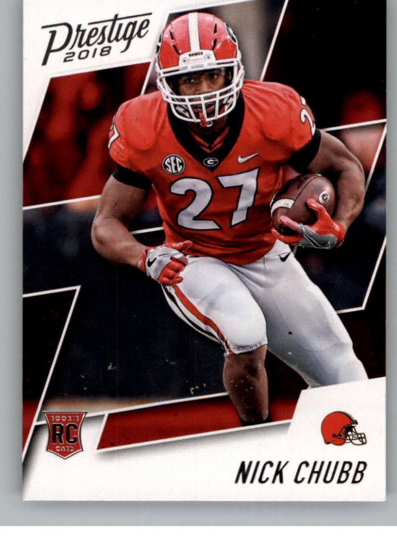 2018 Panini Prestige NFL #219 Nick Chubb Cleveland Browns Rookie Card RC - Collectible Football Trading Card for Sports Memorabilia & Fan Collections