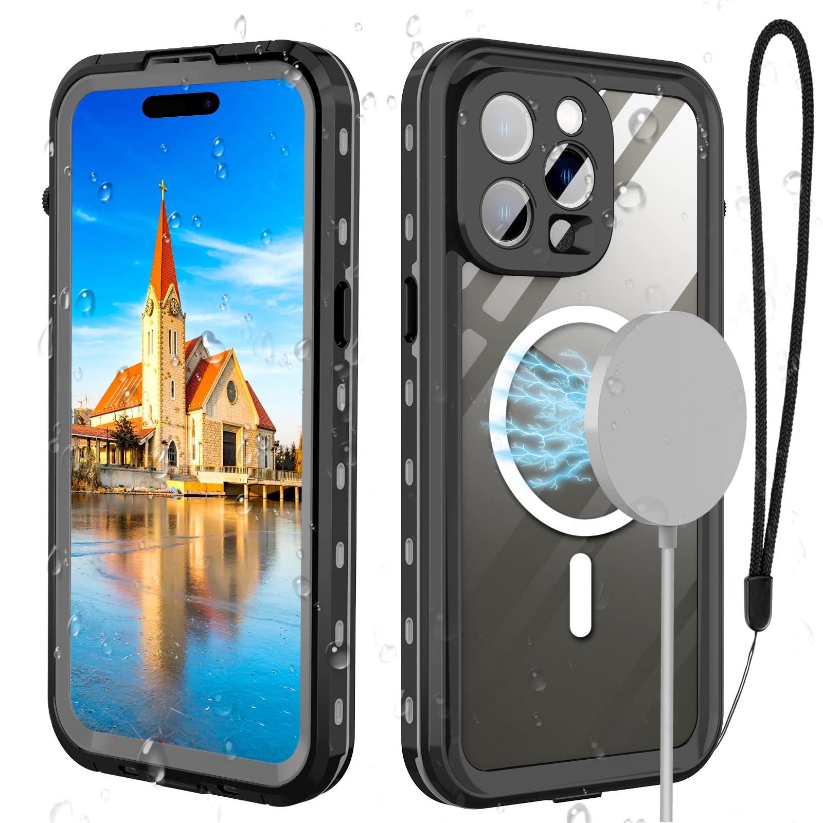 **Transy iPhone 14 Pro Waterproof Case - IP68 Certified Shockproof Full Body Protection for 6.1