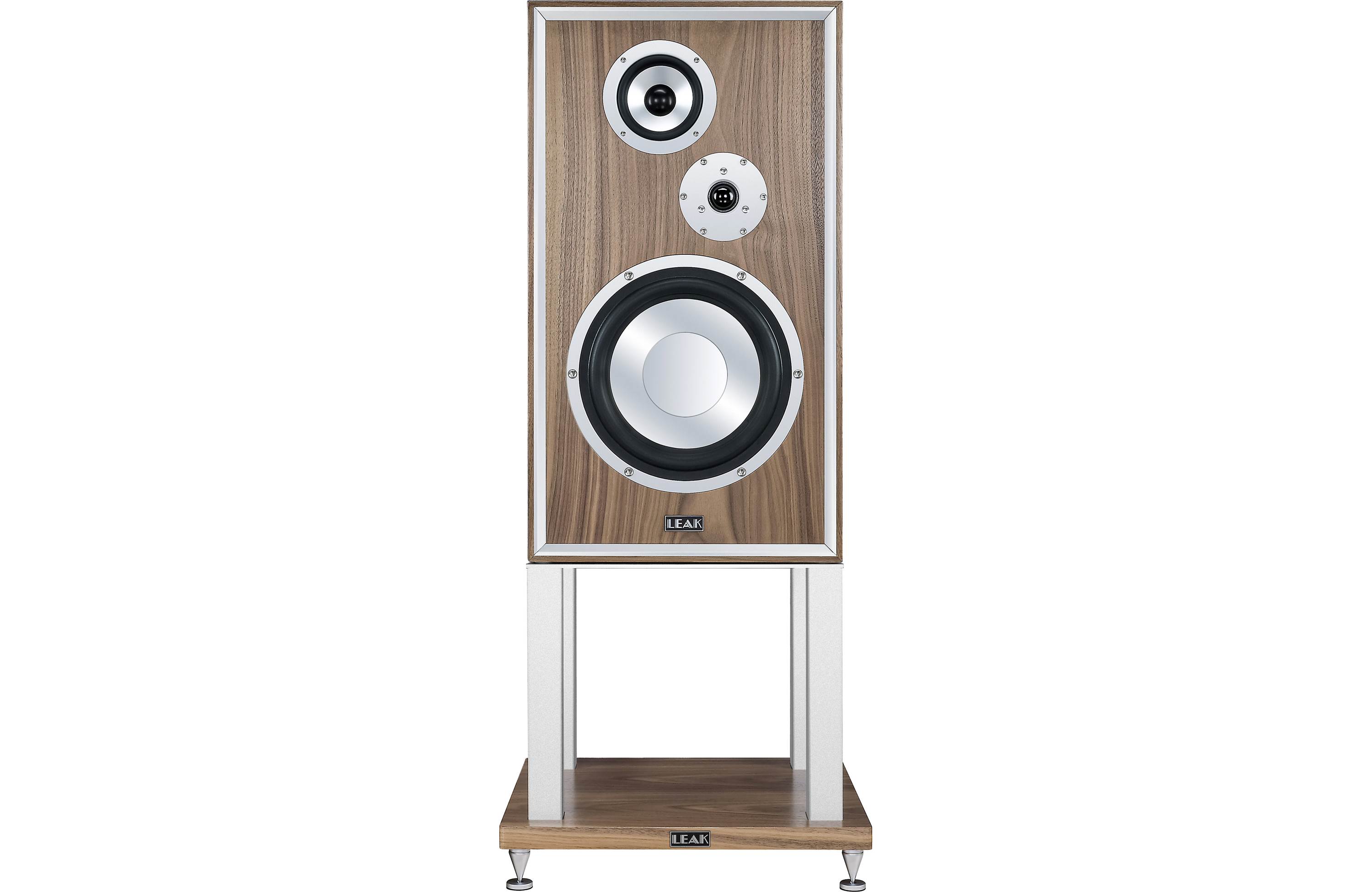 LEAK Sandwich 250 Standmount Loudspeakers Walnut Pair - Open Box with Speaker Stands | High-Fidelity Bookshelf Speakers for Home Audio & Music Listening