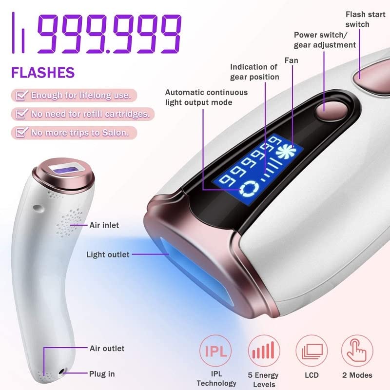 Best Hair Removal Device for Men & Women - Upgraded Epilator for Face, Body & Bikini Line - Painless & Long-Lasting Smooth Skin at Home