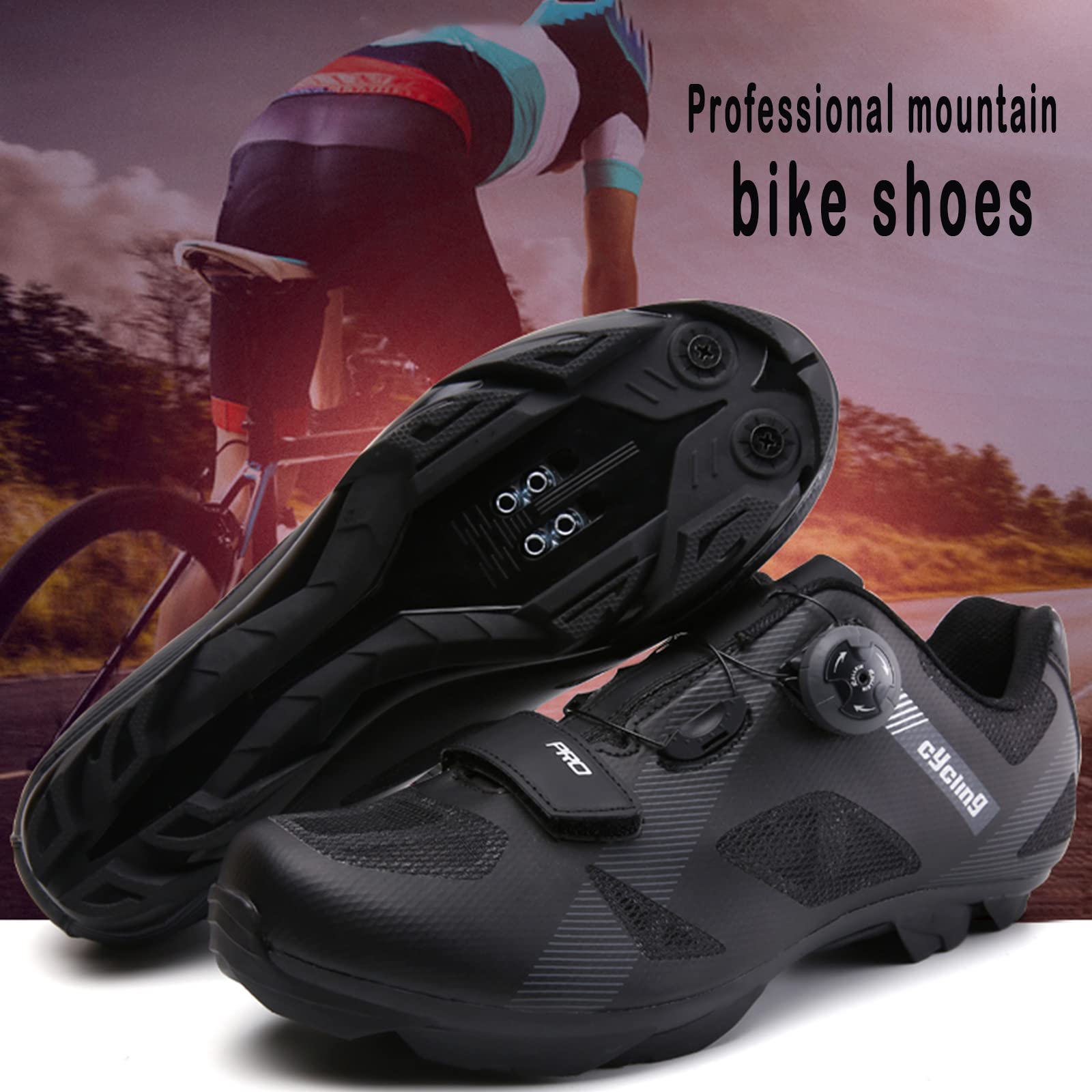 Premium Men's Mountain Bike Cycling Shoes with Cleats - Lightweight & Durable White Spin Shoes for Road & Trail Riding | Ideal for Indoor Cycling & Outdoor Adventures