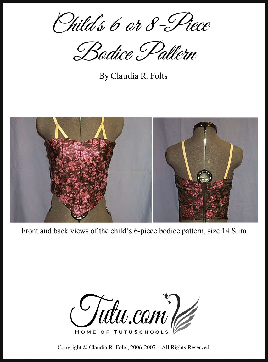 Ballet Bodice 6-Piece Sewing Pattern for Kids - Perfect for Dance Costumes & Recitals | Child Sizes 2-10