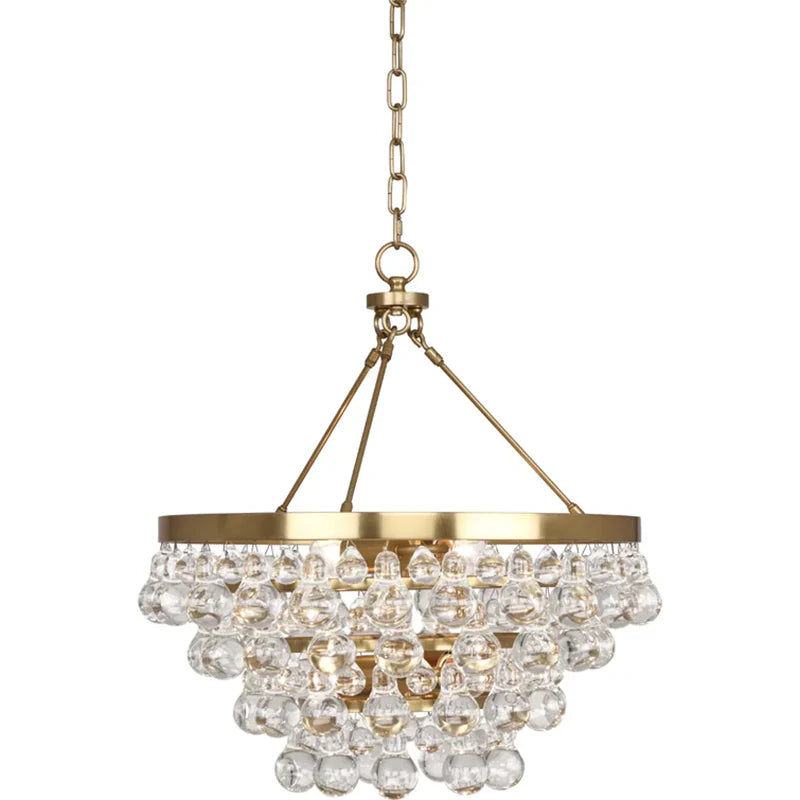 Abee Waterdrop Round Chandelier - 21 Inch Modern Crystal Ceiling Light Fixture for Dining Room, Bedroom & Living Room Decoration