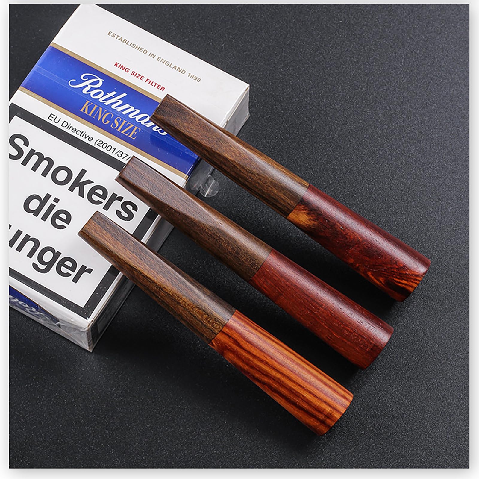 Premium Wooden Cigarette Holder - Handcrafted Solid Wood V-Mouth Pipe for Cigars & Hand-Rolled Cigarettes | 3.5