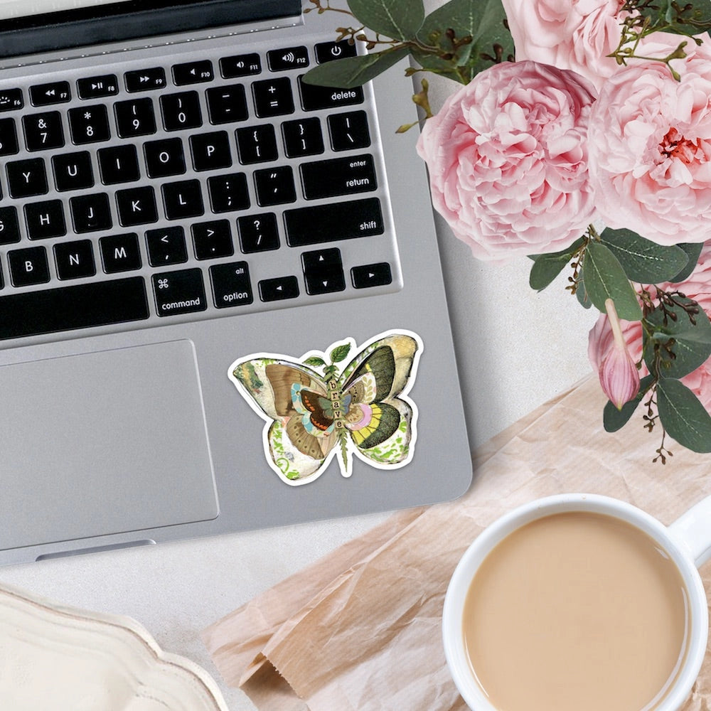 Brave Motivational Vinyl Sticker - Waterproof & Durable Decal for Laptops, Cars, and Notebooks - Perfect for Inspirational Decor & Personal Expression