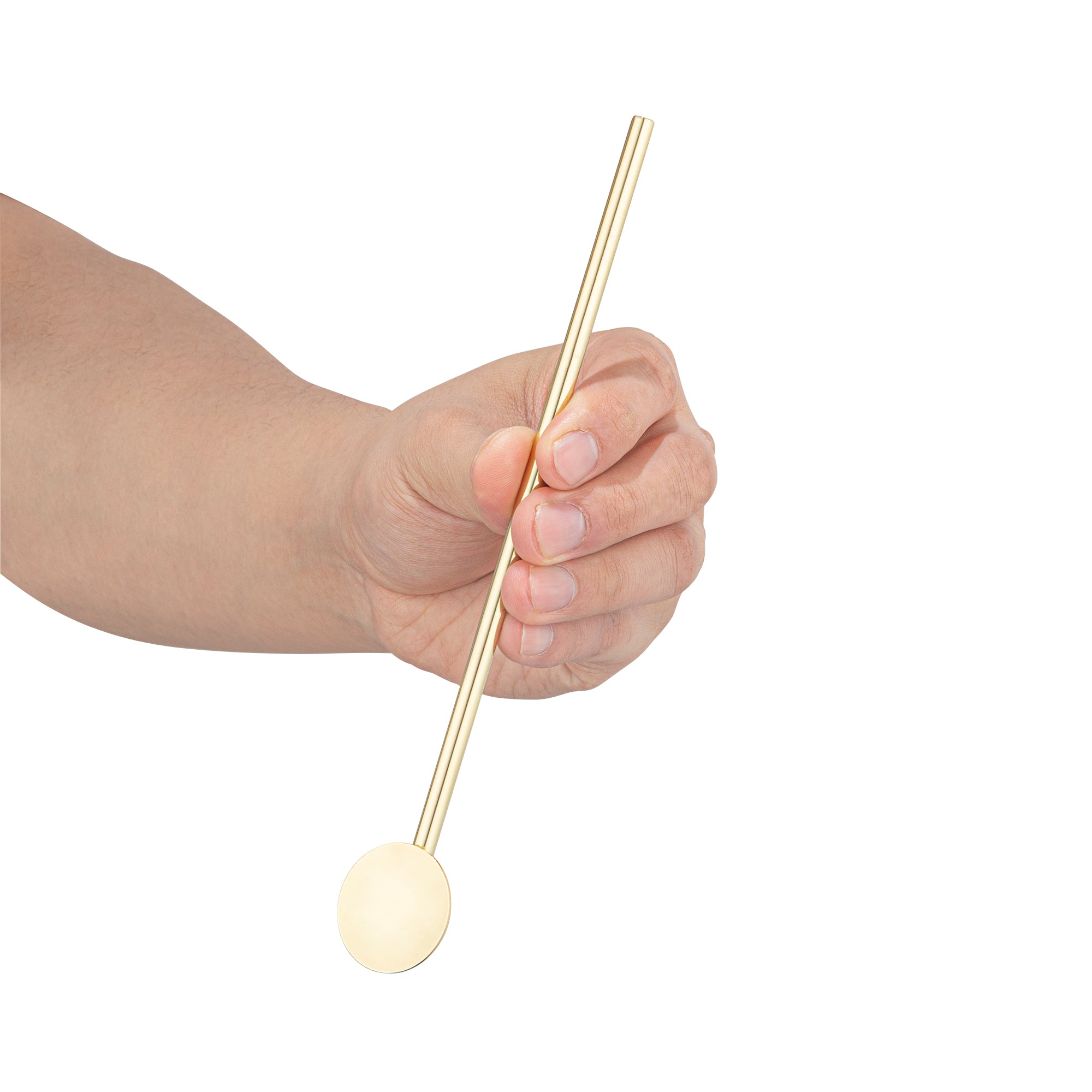 Bar Lux Gold Plated Stainless Steel Julep Spoon Straw - 7.5 Inch Cocktail Stirring Spoon - Set of 2 - Perfect for Mint Juleps, Cocktails & Iced Coffee