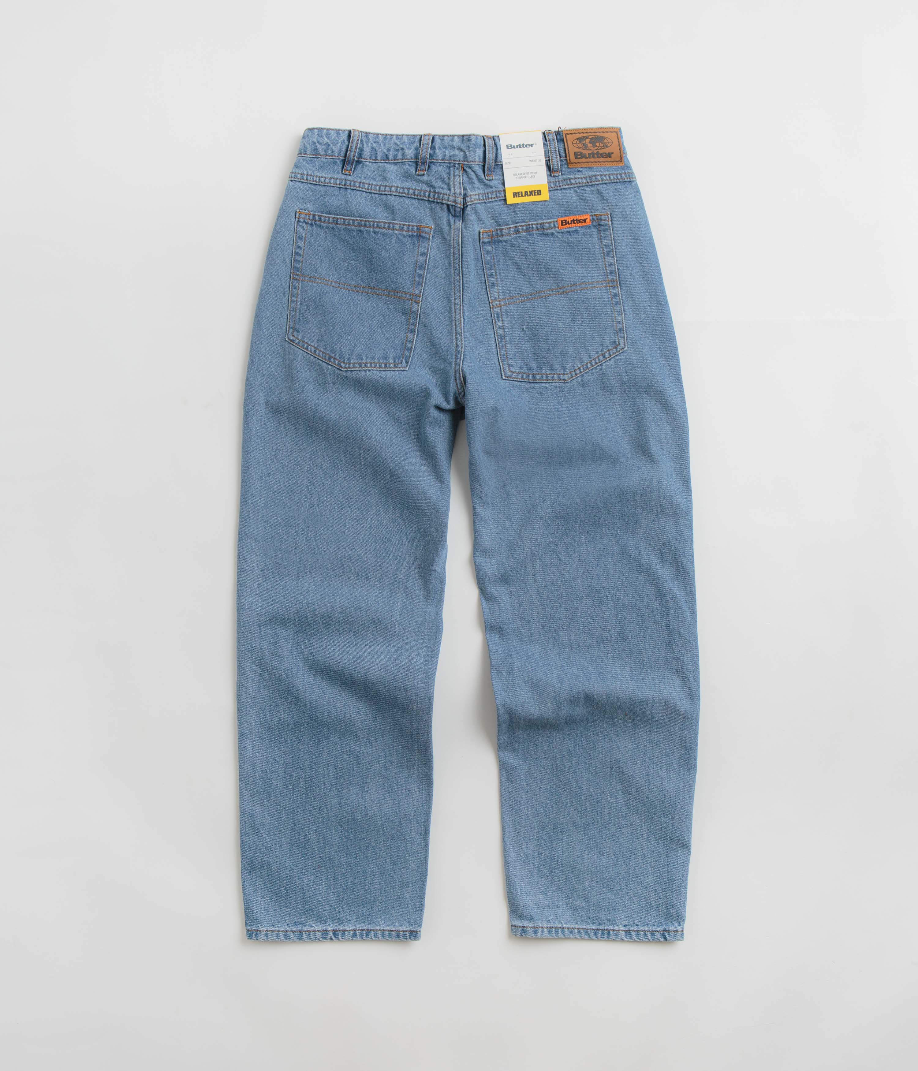 Butter Goods Relaxed Fit Washed Indigo Denim Jeans for Men - Comfortable Casual Wear for Everyday Outings and Street Style