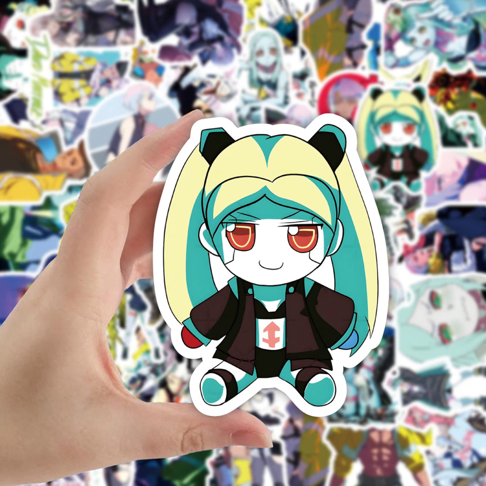 Cyberpunk: Edgerunners Vinyl Stickers 50pcs - Waterproof Decals for Laptop, Skateboard, Guitar, Luggage - Cool Anime Stickers for Teens & Adults - Perfect for Gaming Setups, School Supplies & Travel Gear