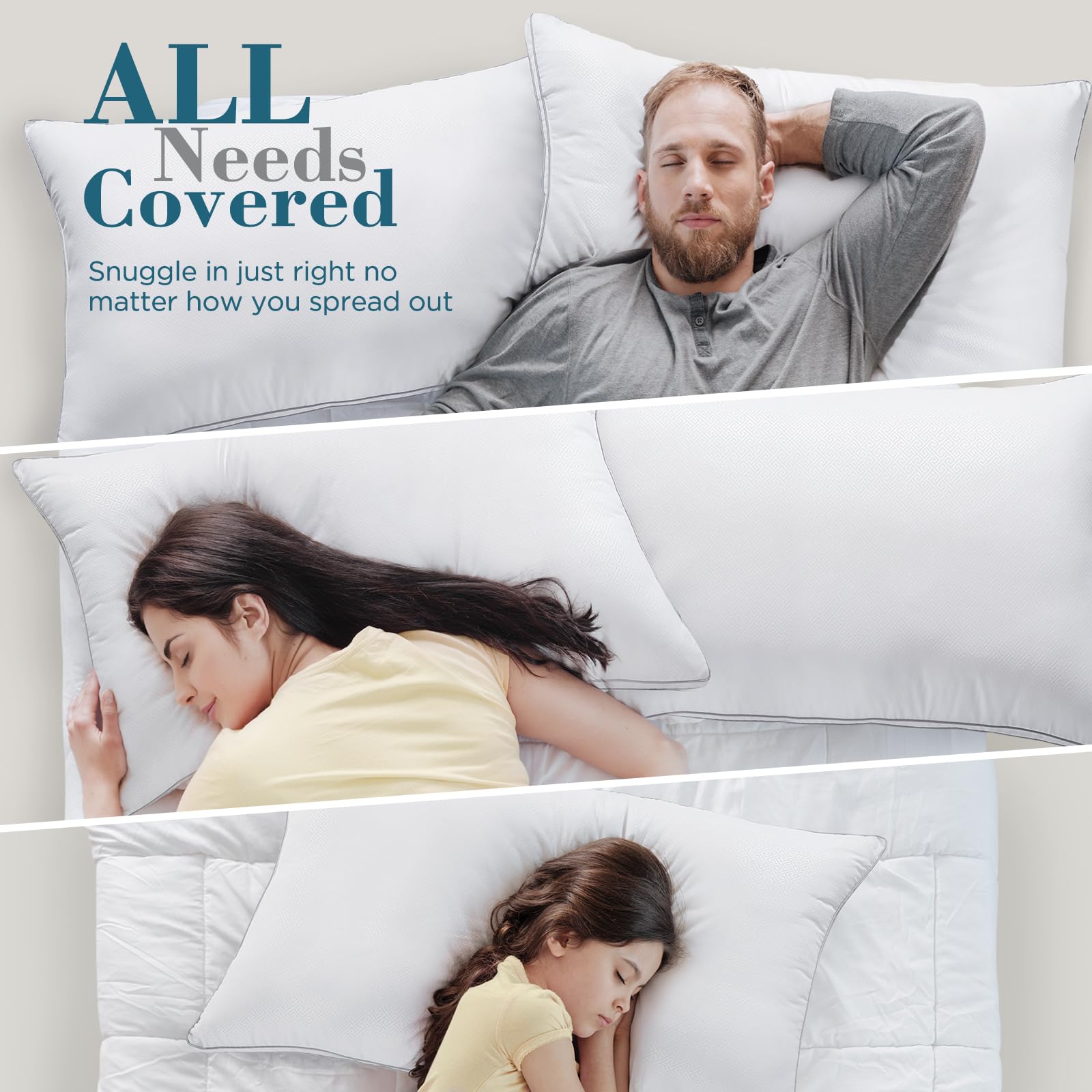 Viewstar King Size Pillows Set of 2 - Premium Hotel Quality Cooling Gusseted Pillows for Side, Back & Stomach Sleepers - Breathable & Supportive Bed Pillows for Ultimate Comfort - Perfect for Home, Hotel & Guest Room Use