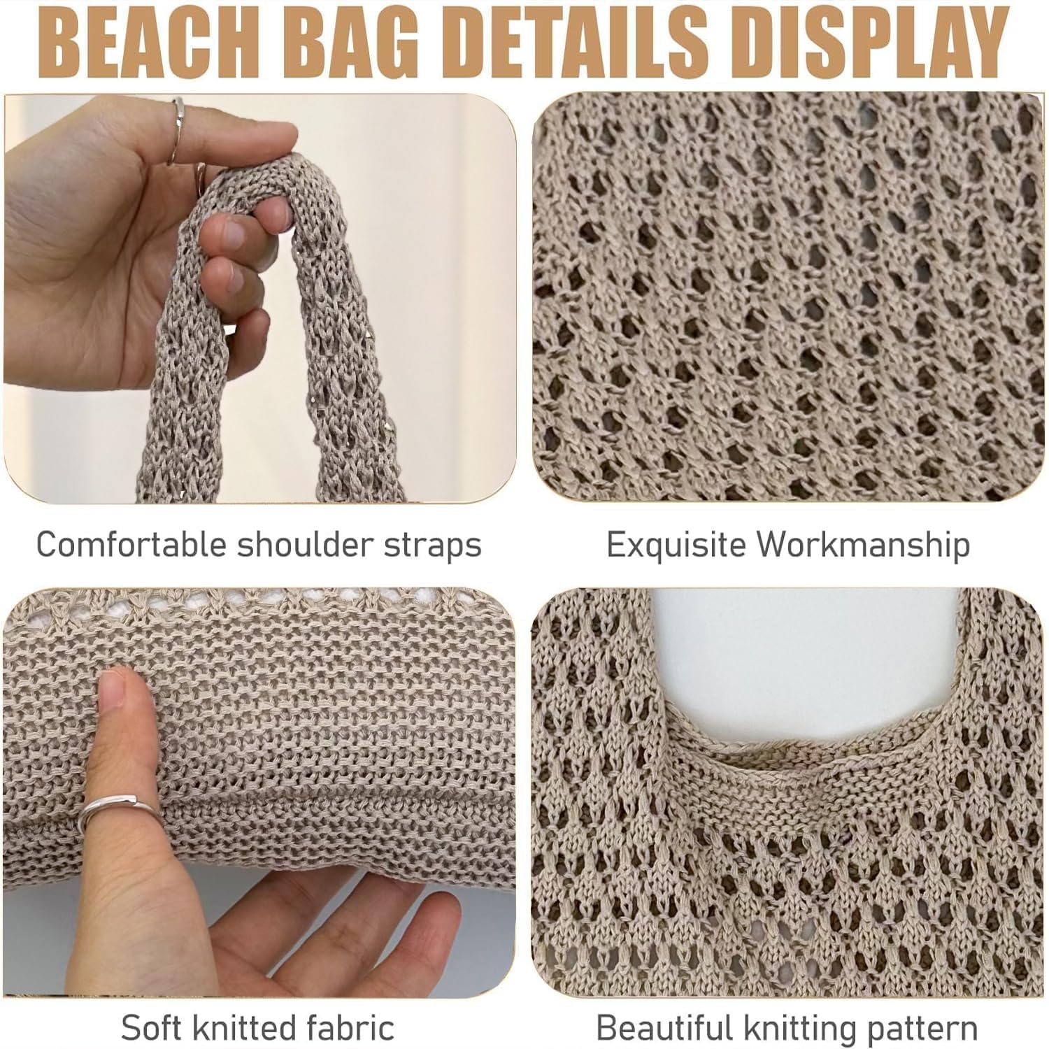 Crochet Bags for Women - Handmade Summer Beach Tote Bag, Boho Hippie Knit Purse for Travel, Shopping & Picnic | Perfect for Beach Outings, Farmers Market & Festival Accessories