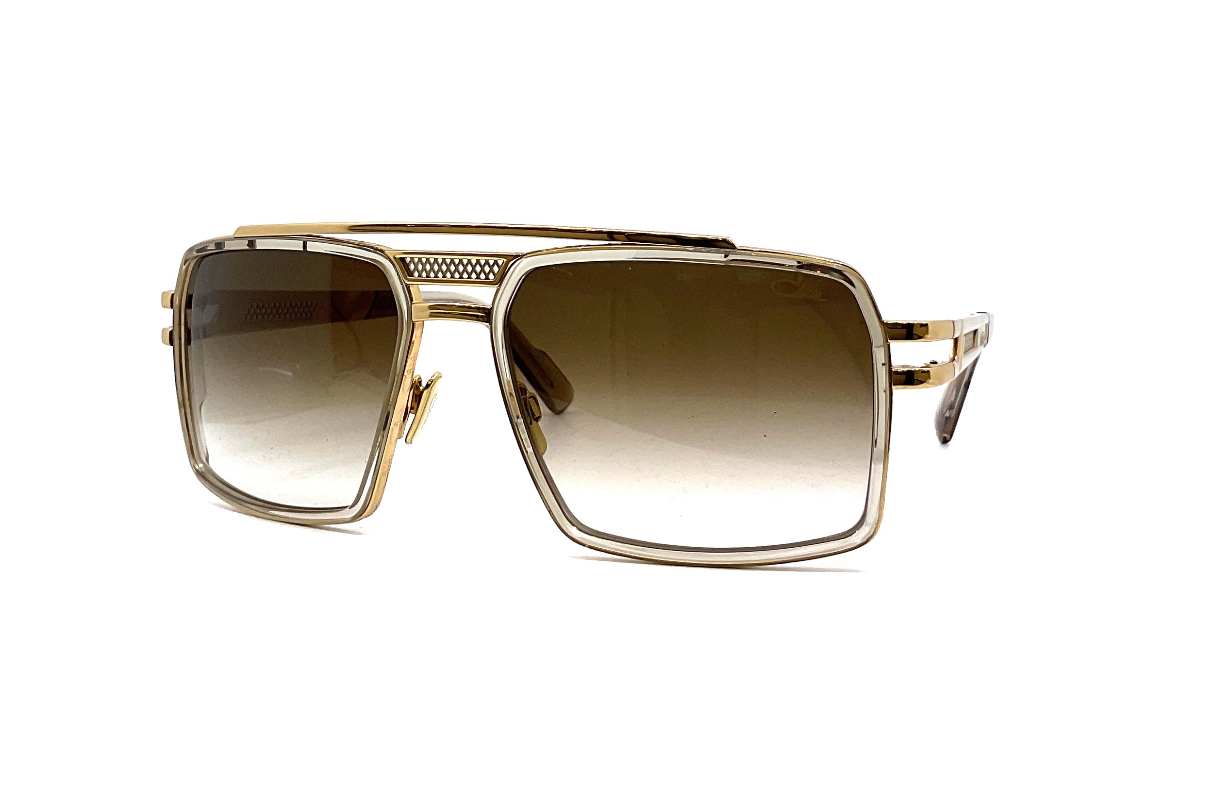 Cazal 6033/3 Sunglasses - Brown Transparent Frame & Gold Accents - Retro Fashion Eyewear for Men & Women - Perfect for Outdoor Activities & Style Statement