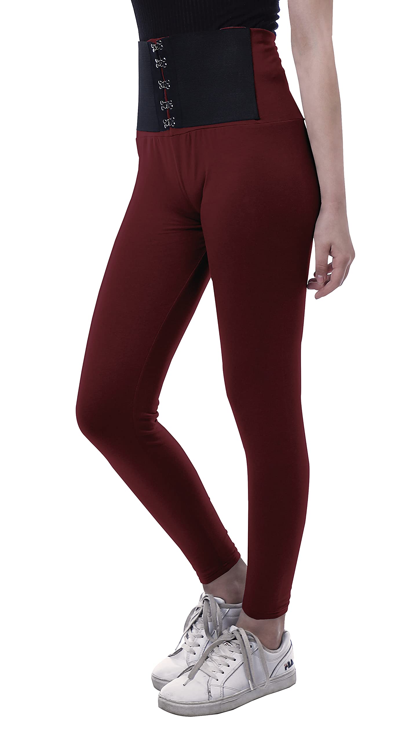 Moomaya High Waisted Yoga Pants for Women - Corset Style Tummy Control Workout Leggings | Comfortable & Breathable for Yoga, Gym, Running & Daily Wear