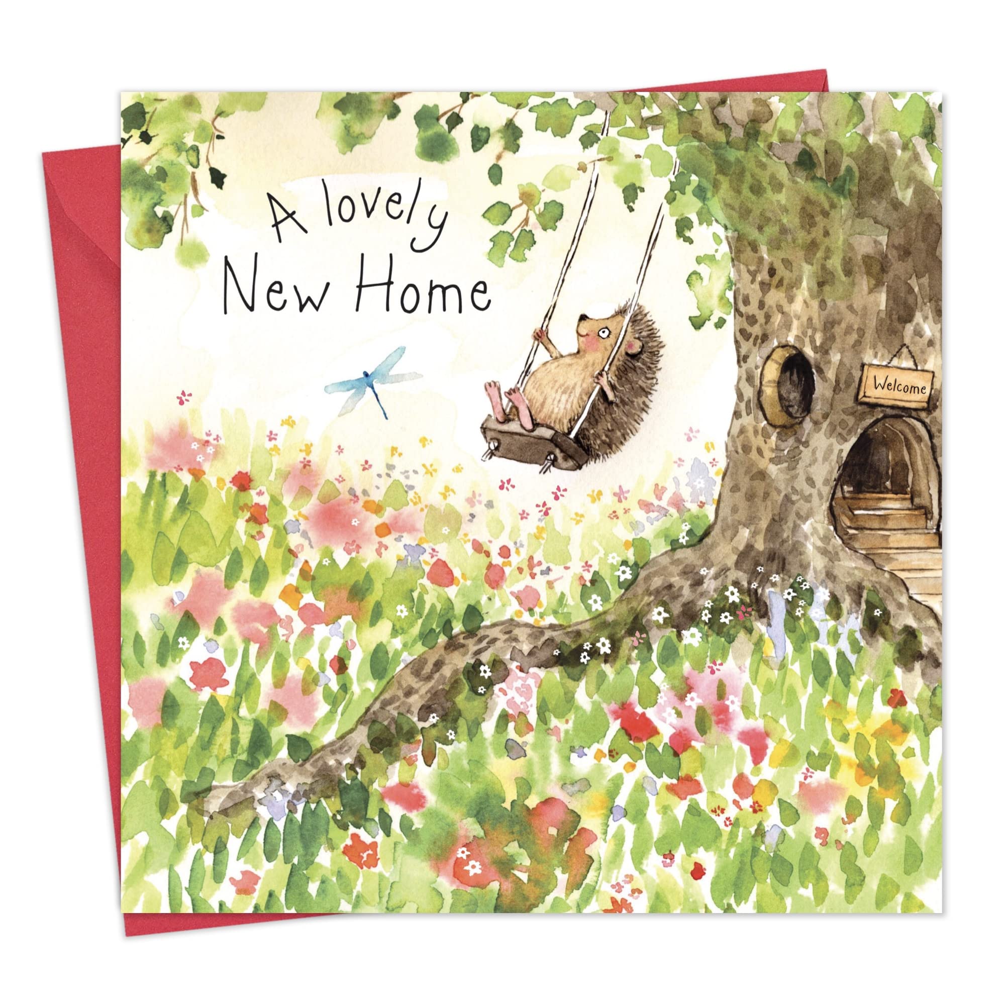 Cute Hedgehog New Home Greeting Card - Housewarming Card for Couples - Good Luck & Congratulations Card - Perfect New Home Gift for Housewarming Parties & Moving Celebrations