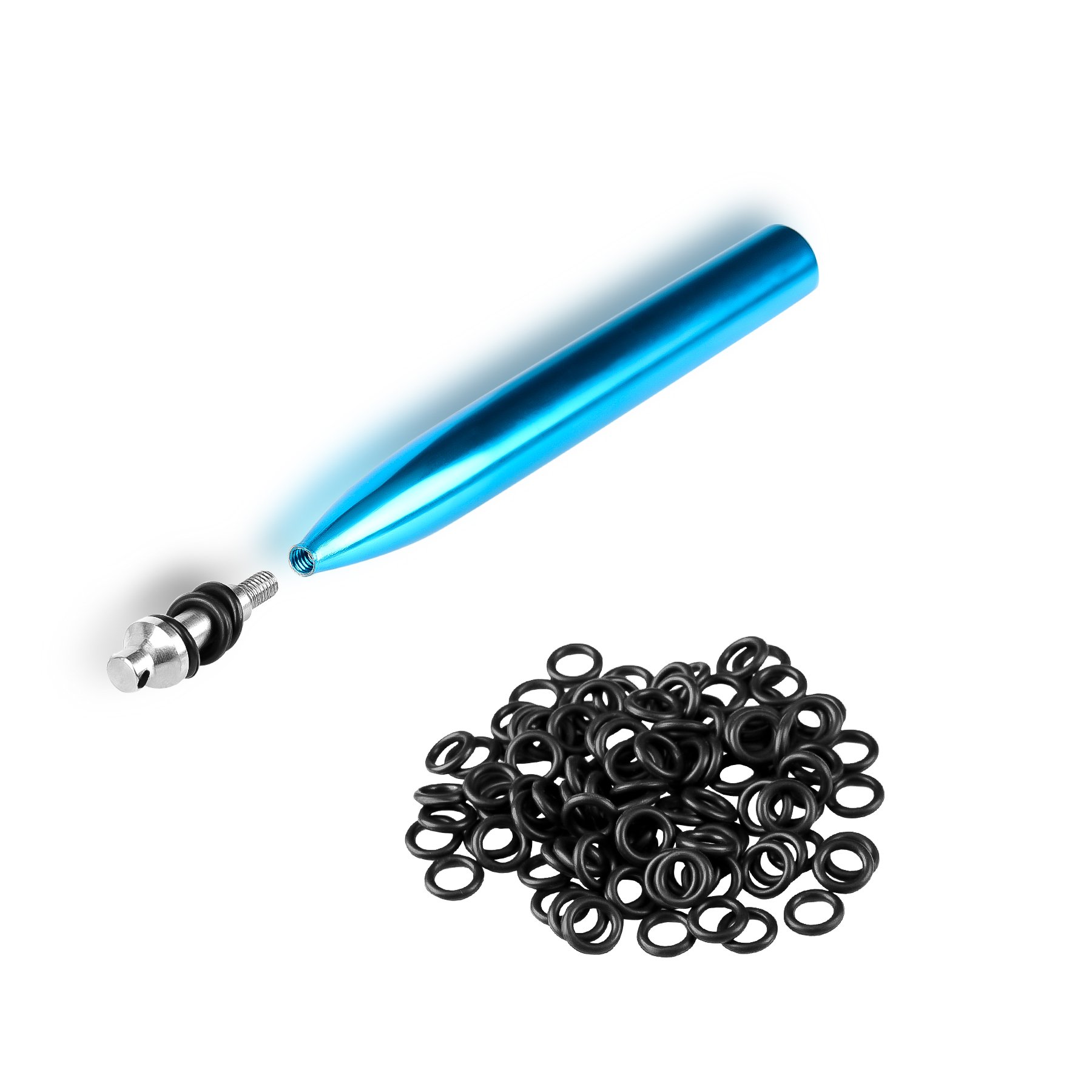 Booms Fishing WR1 Aluminum Wacky Rig Kit with 110 O-Rings for Bass Fishing