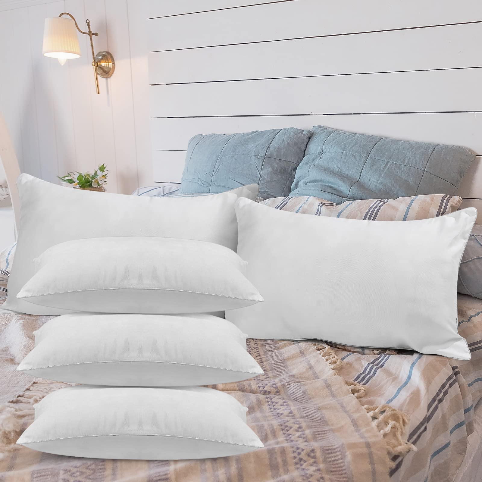 Macarrie 20-Pack Queen Pillows for Sleeping - Hotel Quality, Machine Washable (30x20 Inches) - Ideal for Stomach, Back & Side Sleepers