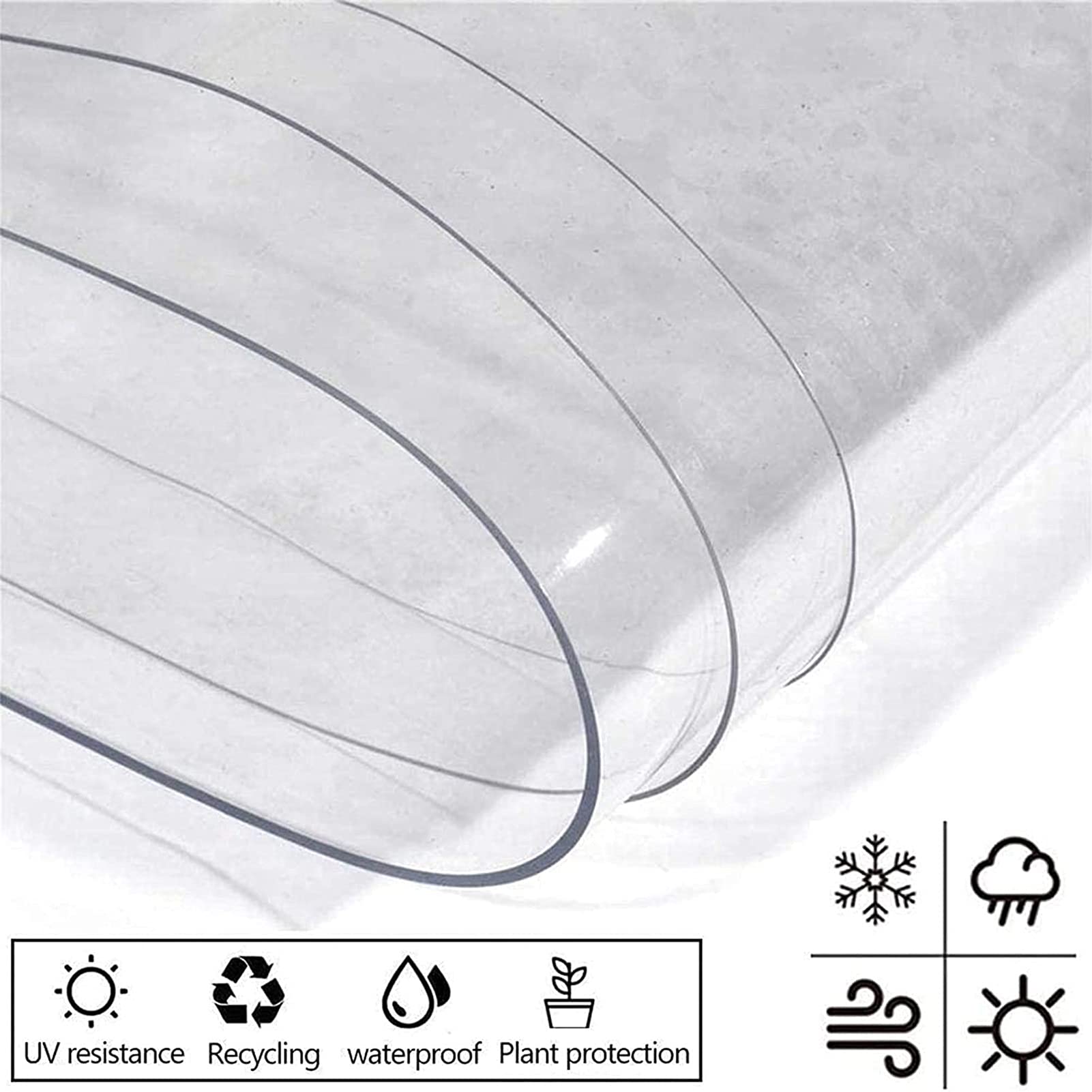 Heavy-Duty Clear Outdoor Curtains 3x1.6m (9.84x5.25ft) - Waterproof Tarpaulin Gazebo Curtains with Zipper for Pergolas, Canopies, Tents & Garage Doors - Perfect for Garden Shade, Patio Privacy & Weather Protection