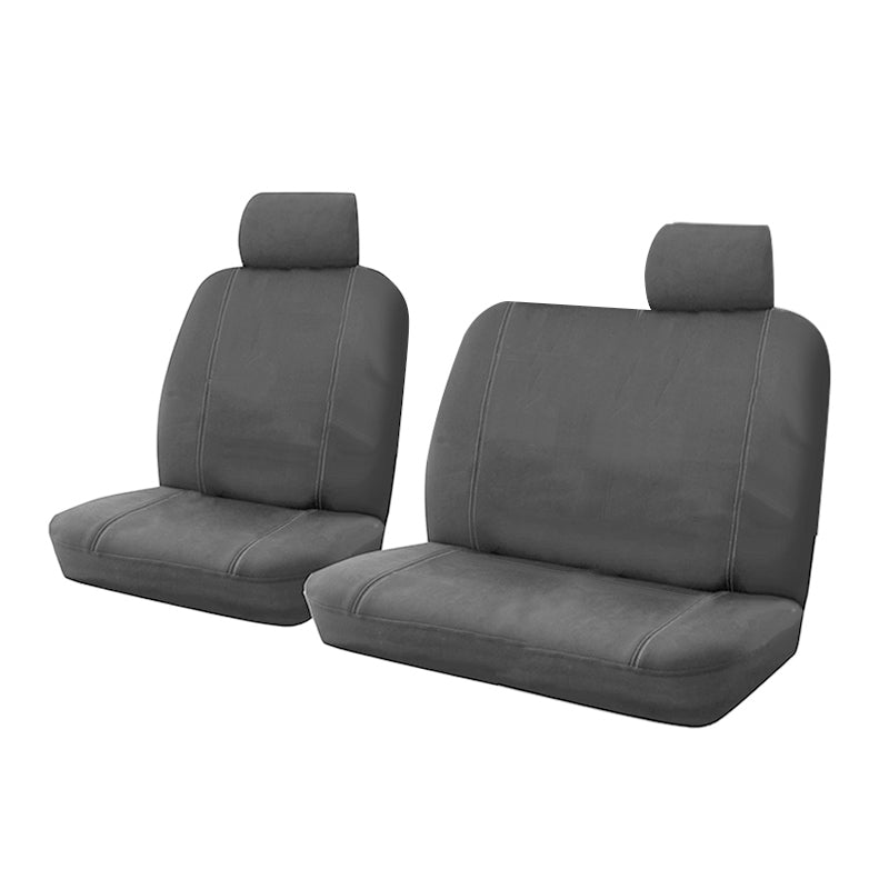 Custom Canvas Seat Covers for Mitsubishi Triton Single Cab (2006-2015) - Durable Charcoal Gray Car Seat Protectors | Perfect for Off-Roading, Work Trucks & Outdoor Adventures