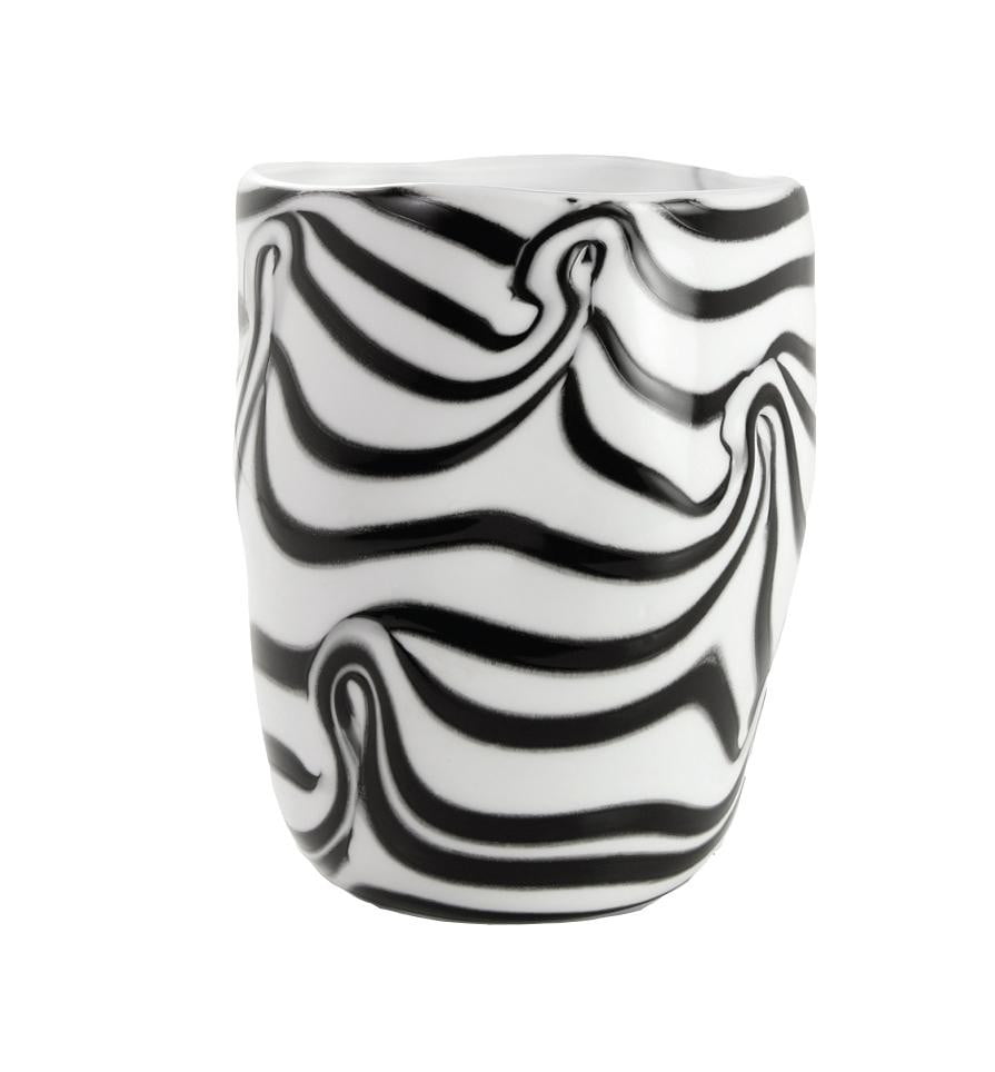 Burian Swirl White Ceramic Coffee Mugs Set of 6 - Elegant & Durable Cups for Home, Office, or Restaurant Use - Perfect for Coffee, Tea, Hot Chocolate & More