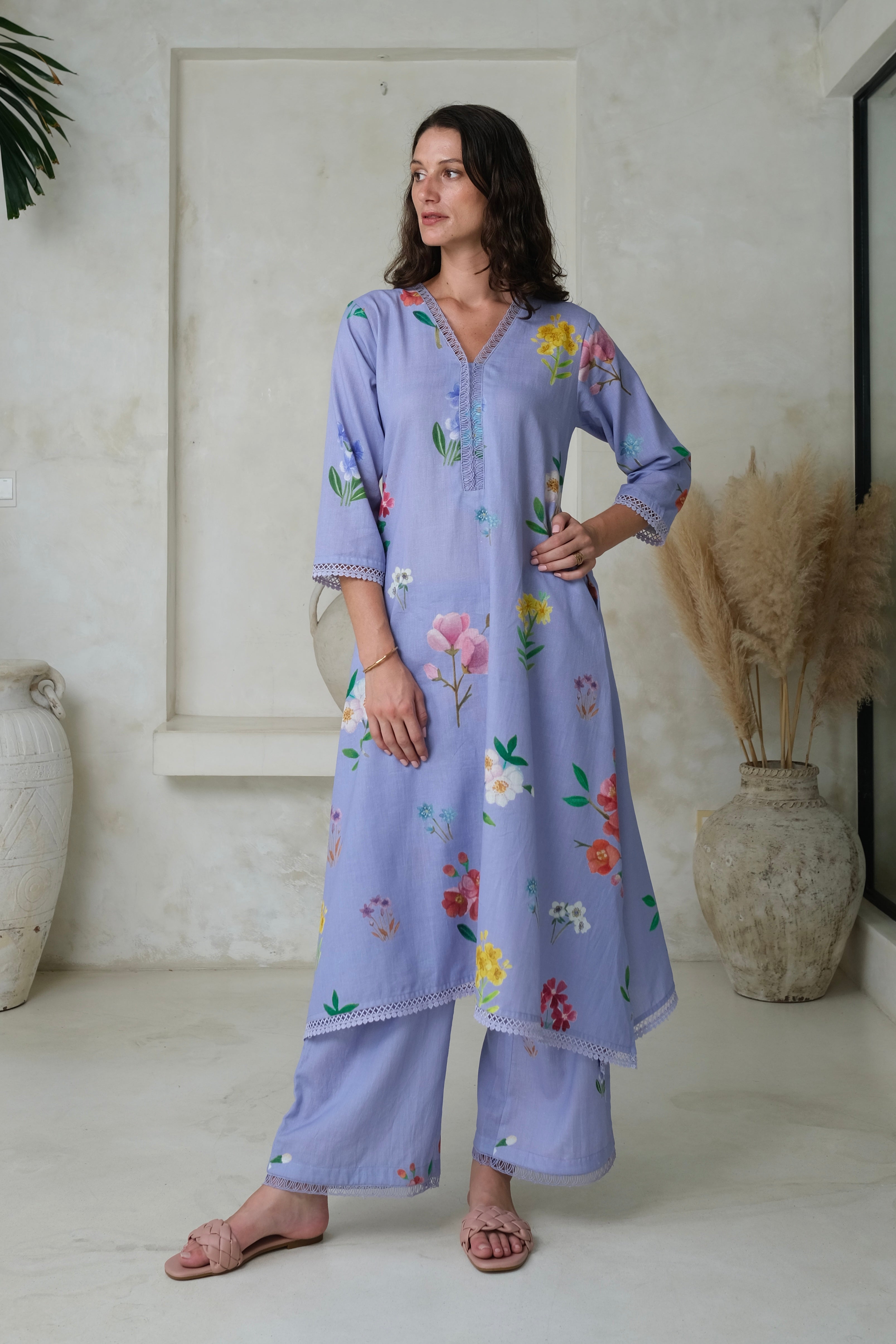 Amelia Long Kurta Set for Women - Stylish Indian Ethnic Wear - Perfect for Festivals, Weddings & Casual Outings
