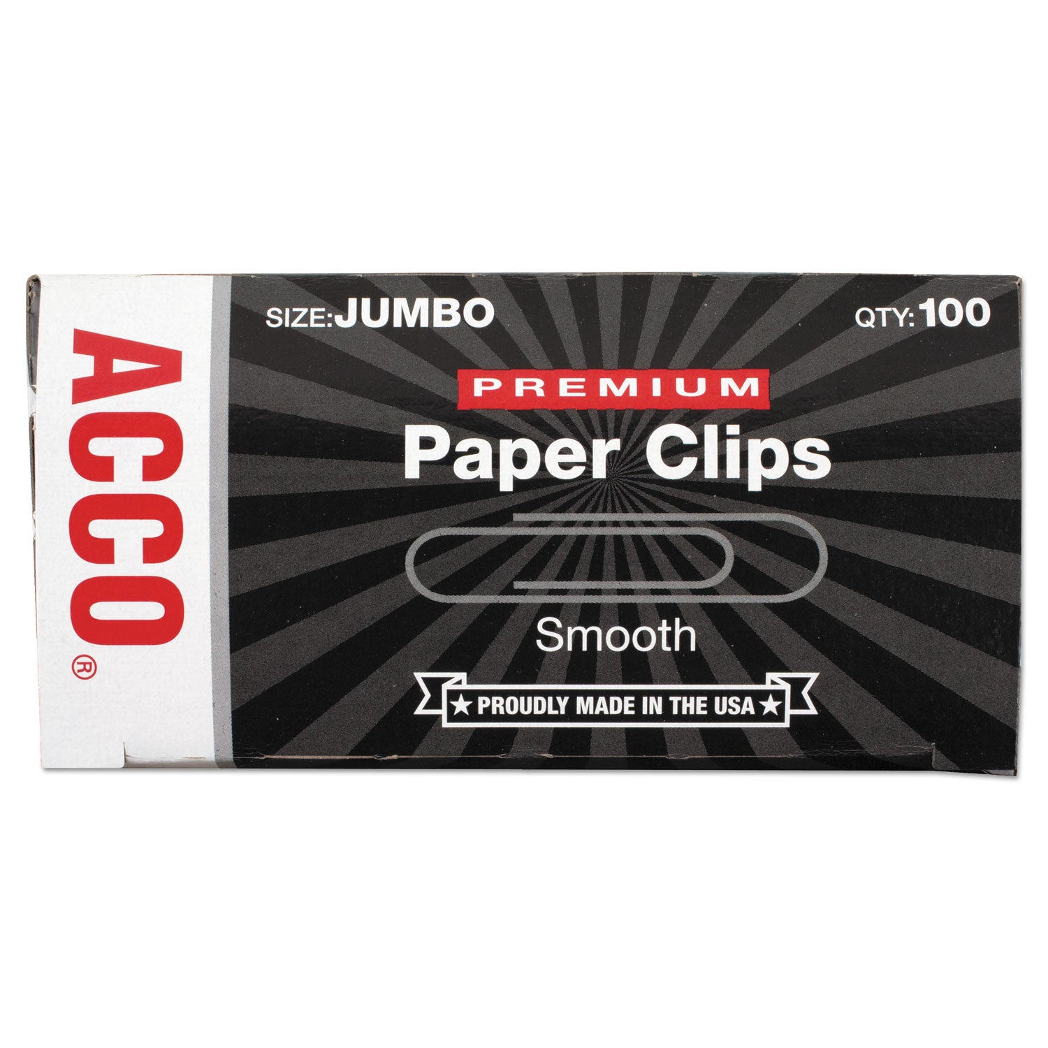 ACCO Premium Heavy Gauge Wire Paper Clips - Jumbo Smooth Silver Clips (100/Box, 10 Boxes/Pack) for Office, School, and Document Organization