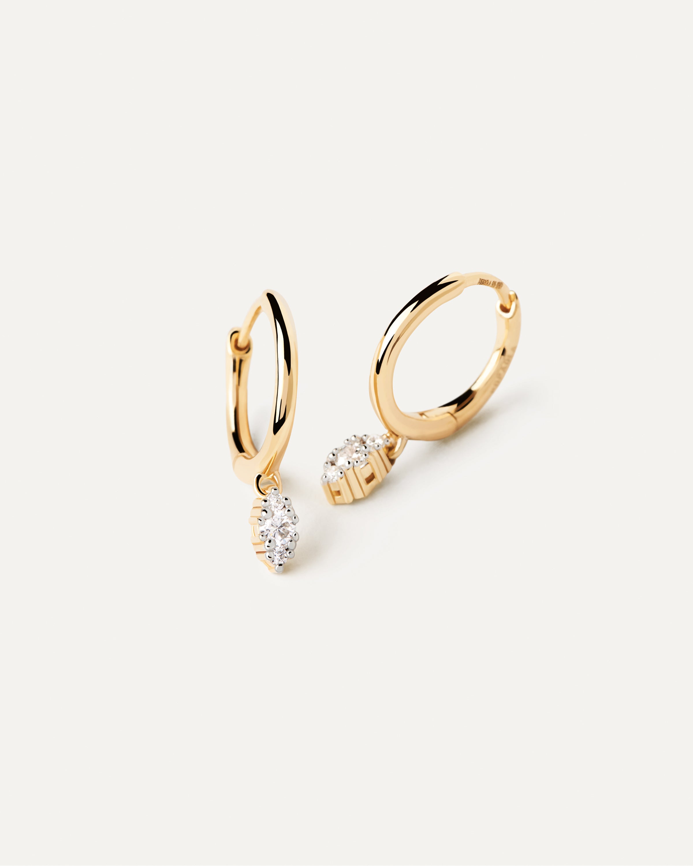 14K Gold Diamond Hoop Earrings for Women - Elegant Emi Hoops for Everyday Wear & Special Occasions