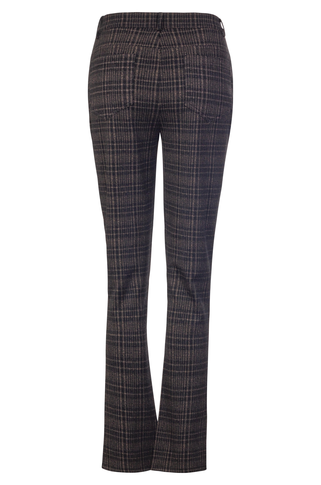 Jacquard Ponti Regular Pants for Women - Black/Taupe (7817BR) | Comfortable Stretch Fabric | Perfect for Office Wear & Casual Outings