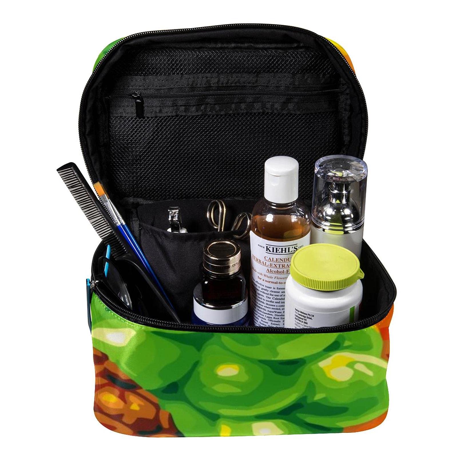 Fruit Pattern Travel Makeup Bag - Large Cosmetic Organizer with Zipper for Women & Girls | Perfect for Toiletries, Makeup Storage & Travel Essentials