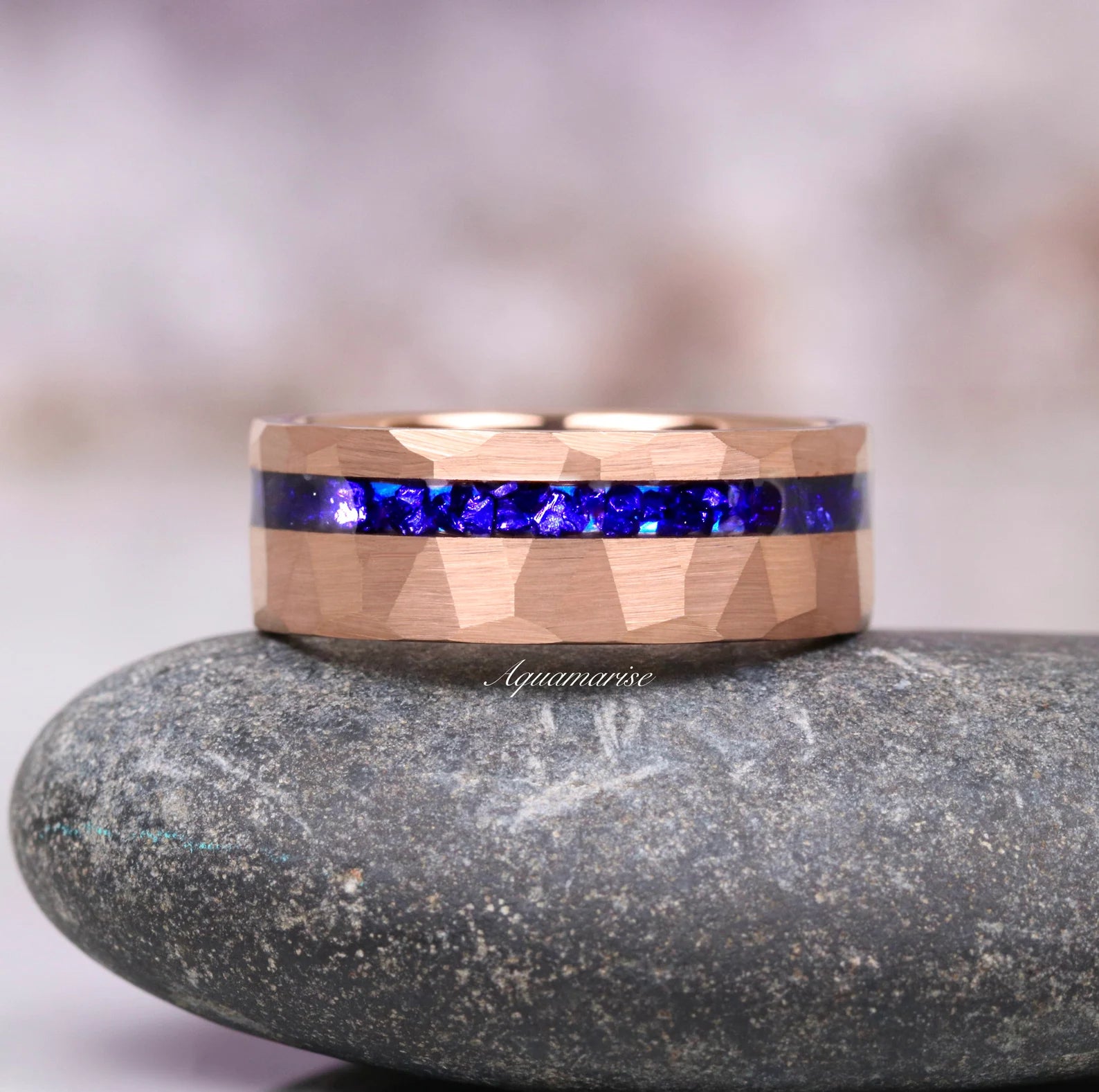 Blue Sapphire Couples Ring - Sterling Silver Matching Wedding Bands for Him & Her - Romantic Anniversary Gift for Couples - Perfect for Engagements, Weddings & Special Occasions
