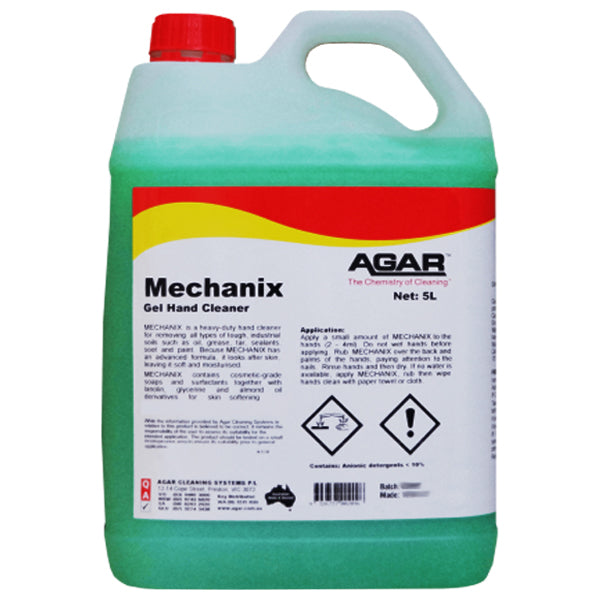 Mechanix 5Lt Gel Workshop Hand Cleaner - Heavy Duty Industrial Hand Wash for Mechanics, Auto Repair & DIY Projects - Removes Grease, Oil & Dirt - Ideal for Garage, Workshop & Construction Sites