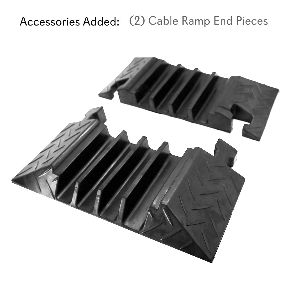 4 Channel Cable Ramp End Caps - Heavy Duty Cable Protectors for Floor Wires, Perfect for Offices, Events, and Home Theater Cable Management
