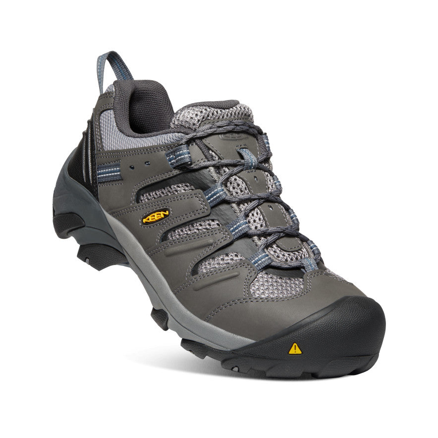 Men's Steel Toe Work Boots - Lansing Low Safety Shoes in Magnet/Majolica Blue | Slip Resistant & Comfortable for Construction, Warehouse & Outdoor Work